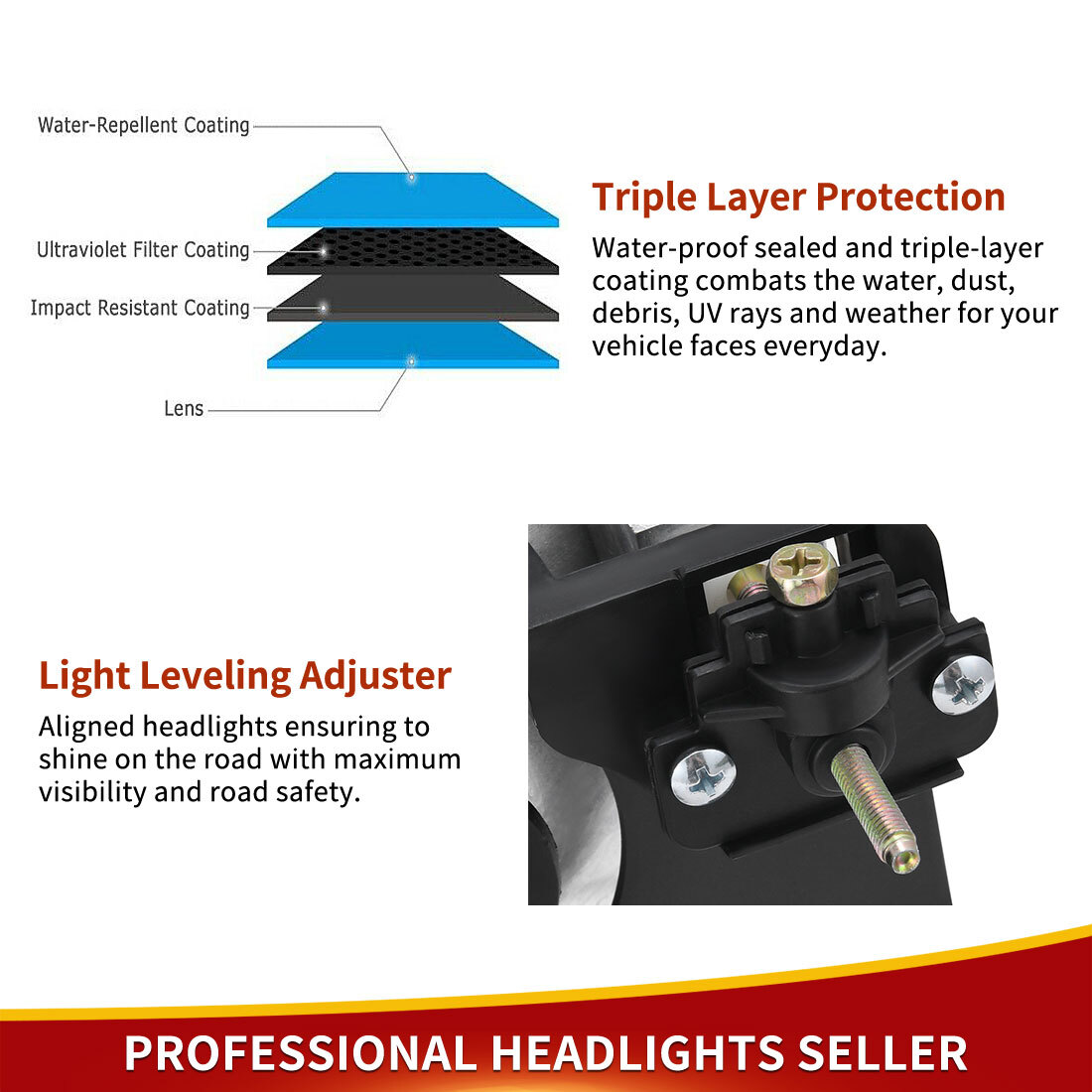 Side view of YITAMOTOR® 1994-1999 Chevy C/K 1500 2500 3500 LED DRL Headlights Assembly with Corner Light Chrome Housing