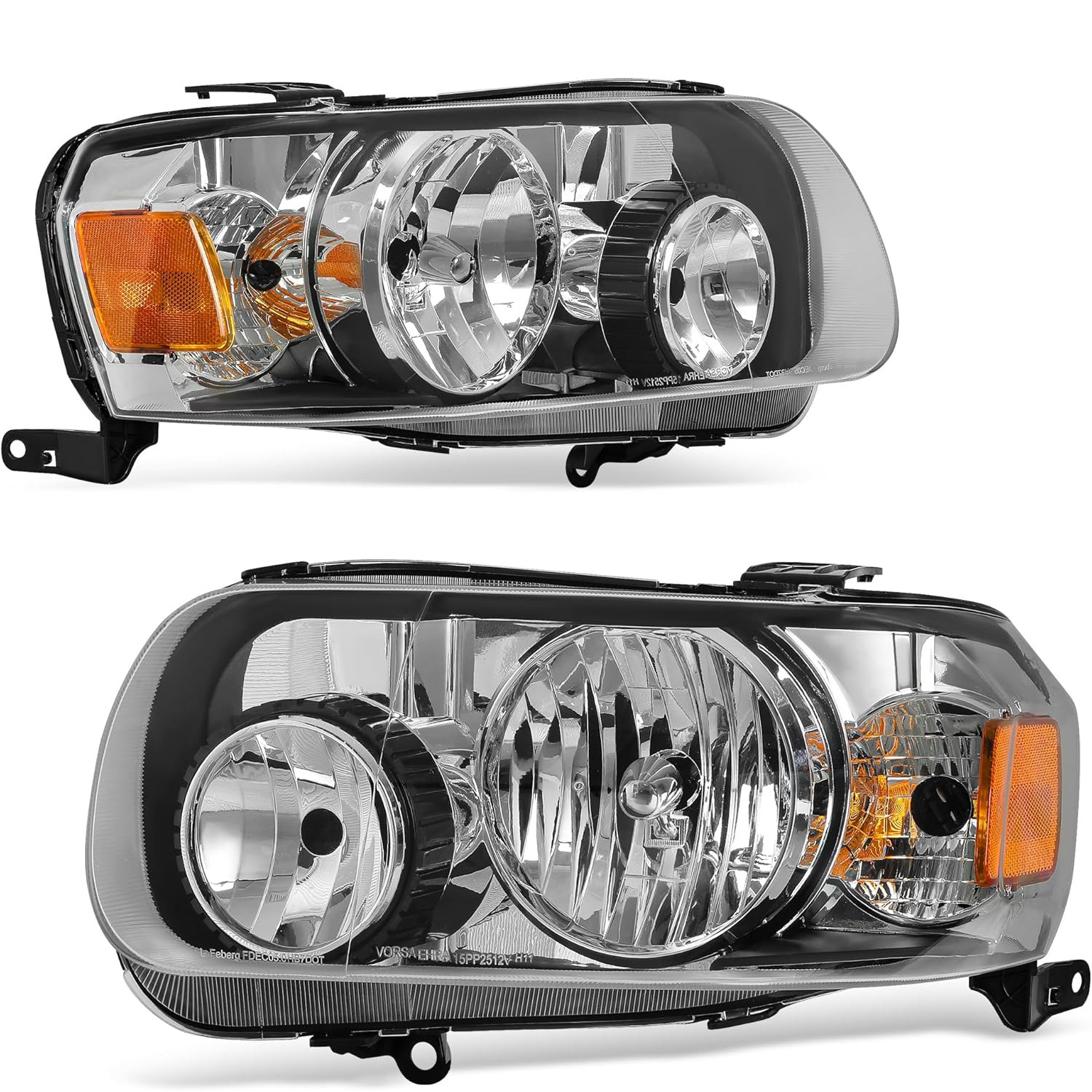 YITAMOTOR Headlights Assembly for 2005 2006 2007 Ford Escape | Black Housing, Amber Reflector, Clear Lens