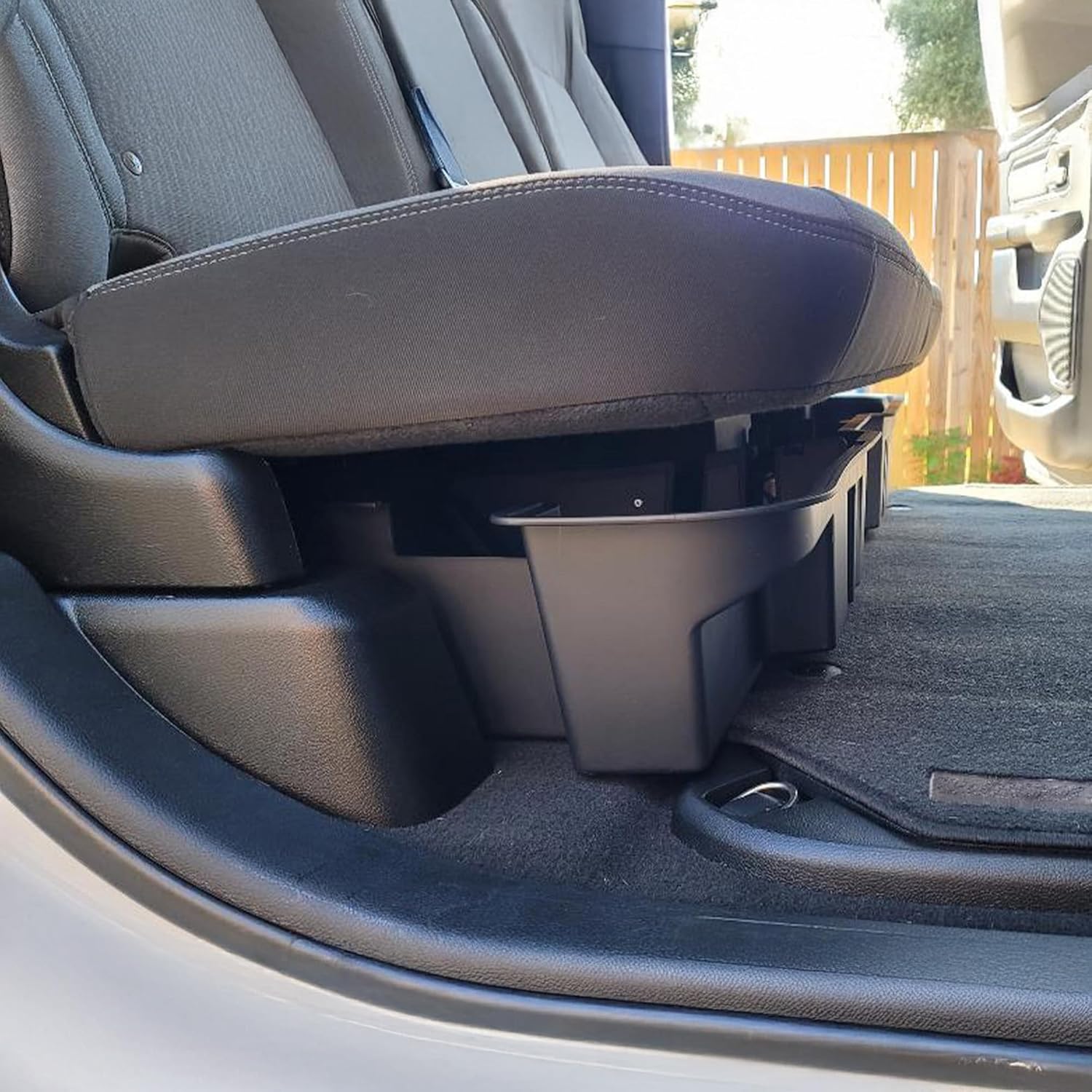 Side view of OEDRO Under Seat Storage fits 2019-2026 Dodge Ram 1500 Crew Cab New Body Style (Not for Classic), Upgraded Rear Underseat Storage Truck Organizer