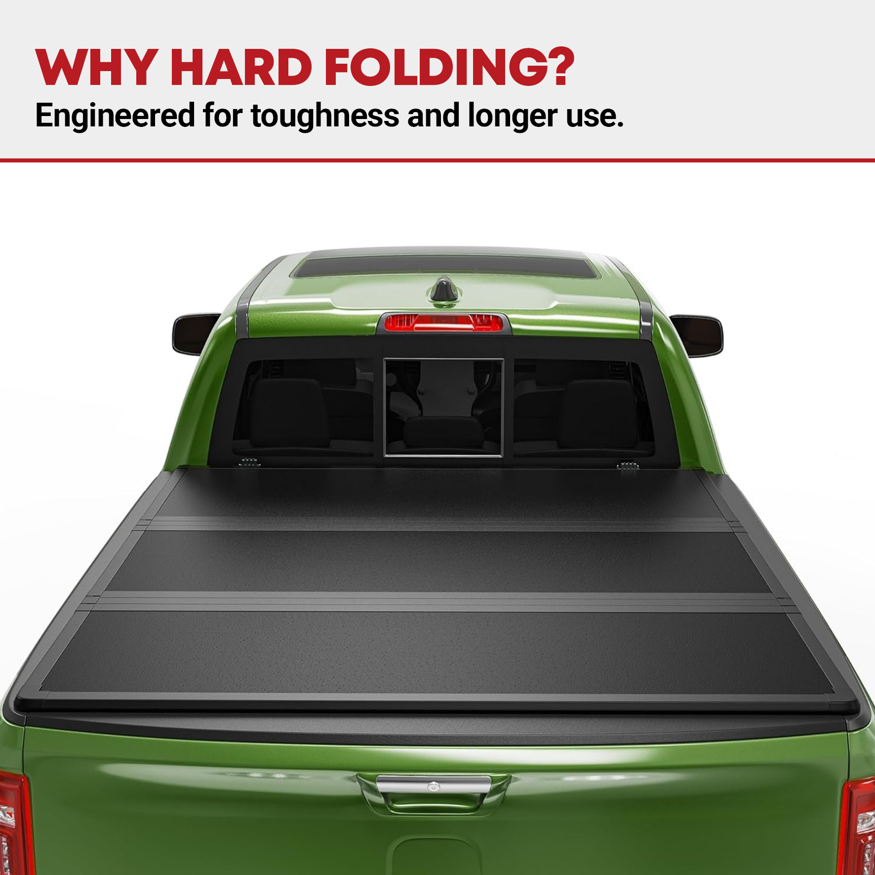 Side view of Hard Tri-fold Tonneau Cover for Honda Ridgeline 2017–2026 | YITAMOTOR 5ft Bed