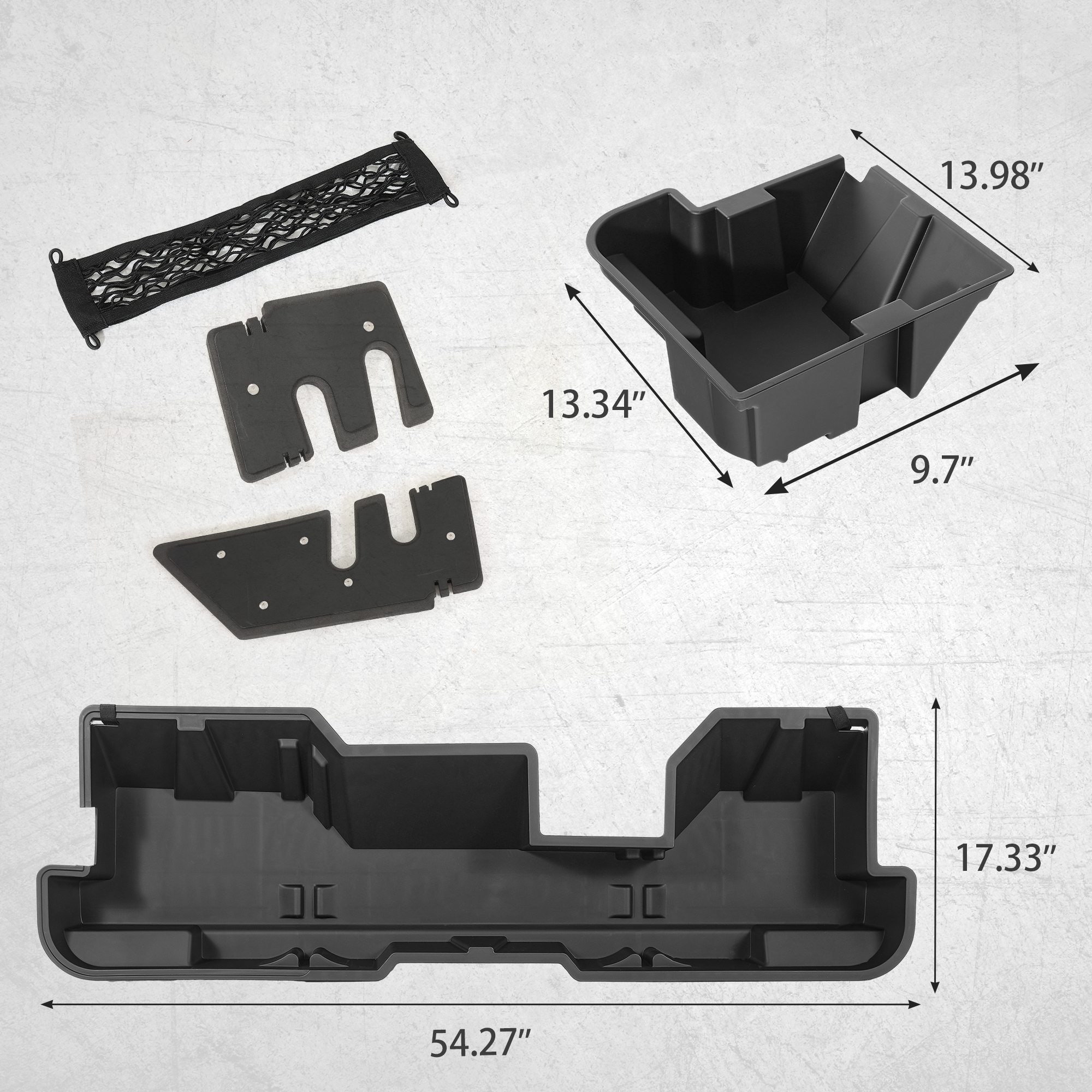 Side view of OEDRO Under Seat Storage fits 2019-2026 Dodge Ram 1500 Crew Cab New Body Style (Not for Classic), Upgraded Rear Underseat Storage Truck Organizer