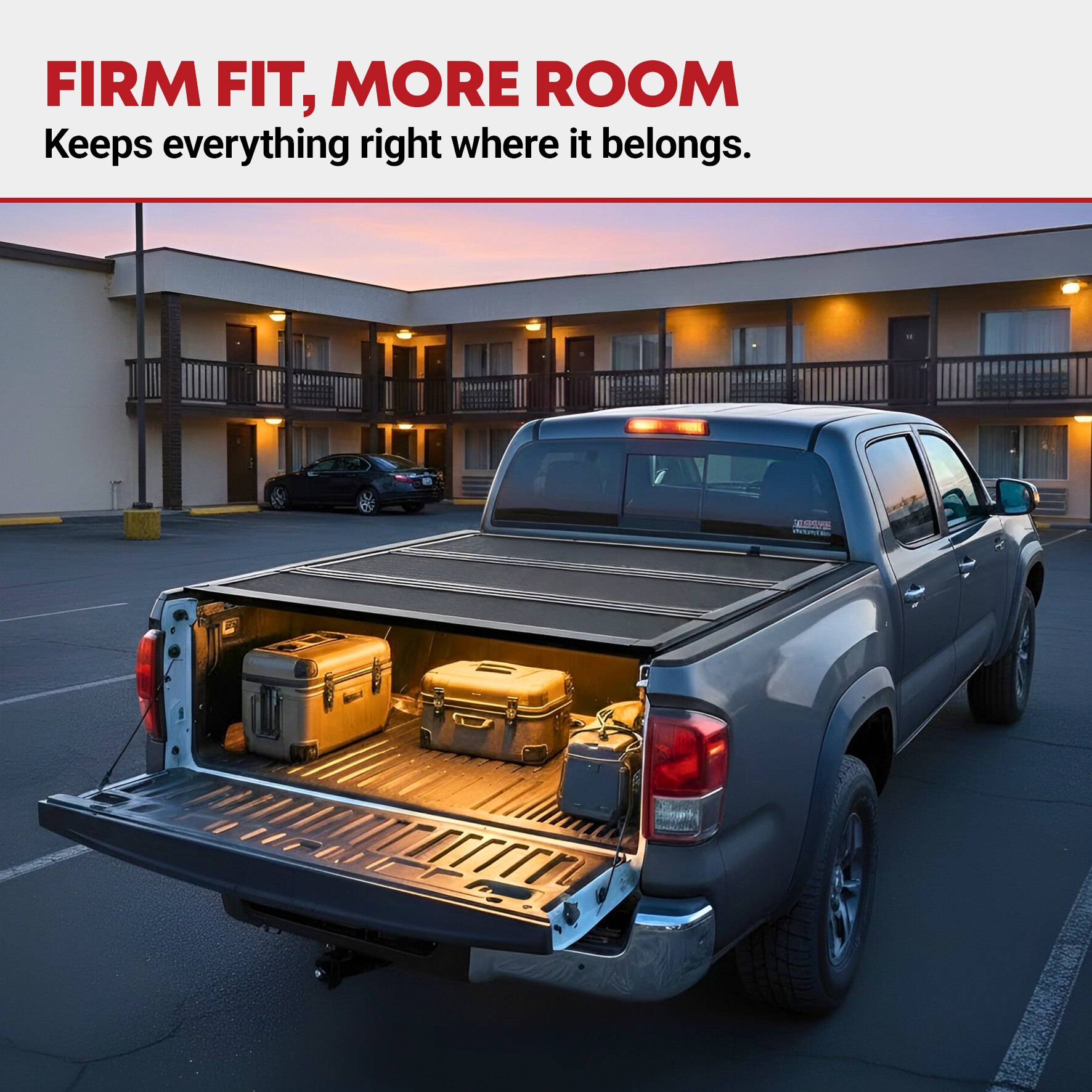 Side view of YITAMOTOR Low-Profile Hard Tri-Fold Tonneau Cover for 2019-2026 Chevy Silverado GMC Sierra 1500 New Body 5.8ft Bed