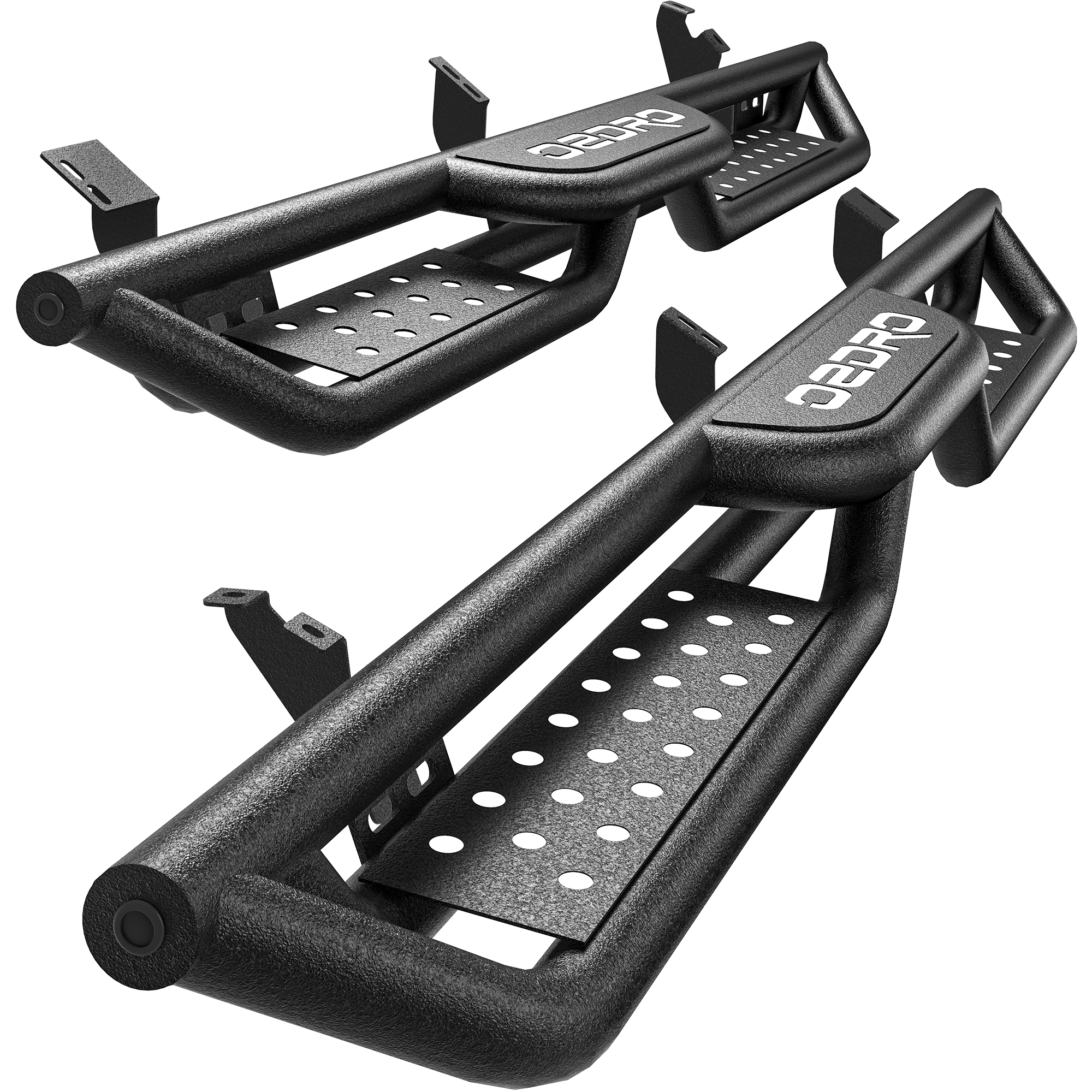 oEdRo Running Boards Compatible with 2025-2026 Toyota 4Runner, Two Stair Design Side Step Rails, Powder-Coated Black Bolt-on Carbon Steel Nerf Bars