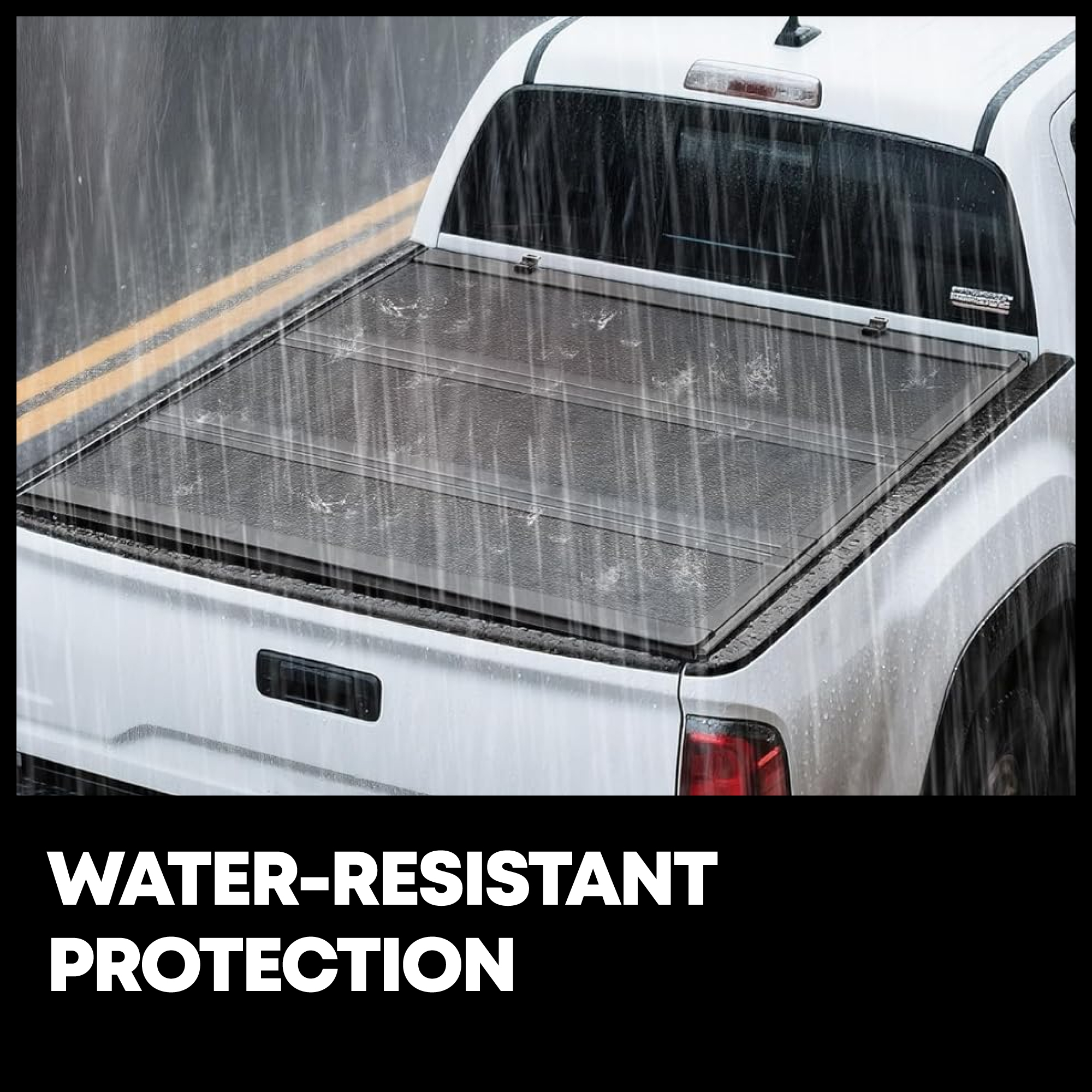 Side view of YITAMOTOR Low-Profile Hard Tri-Fold Tonneau Cover for 2019-2026 Ram 1500 New Body 6.4ft Bed (Without Rambox)