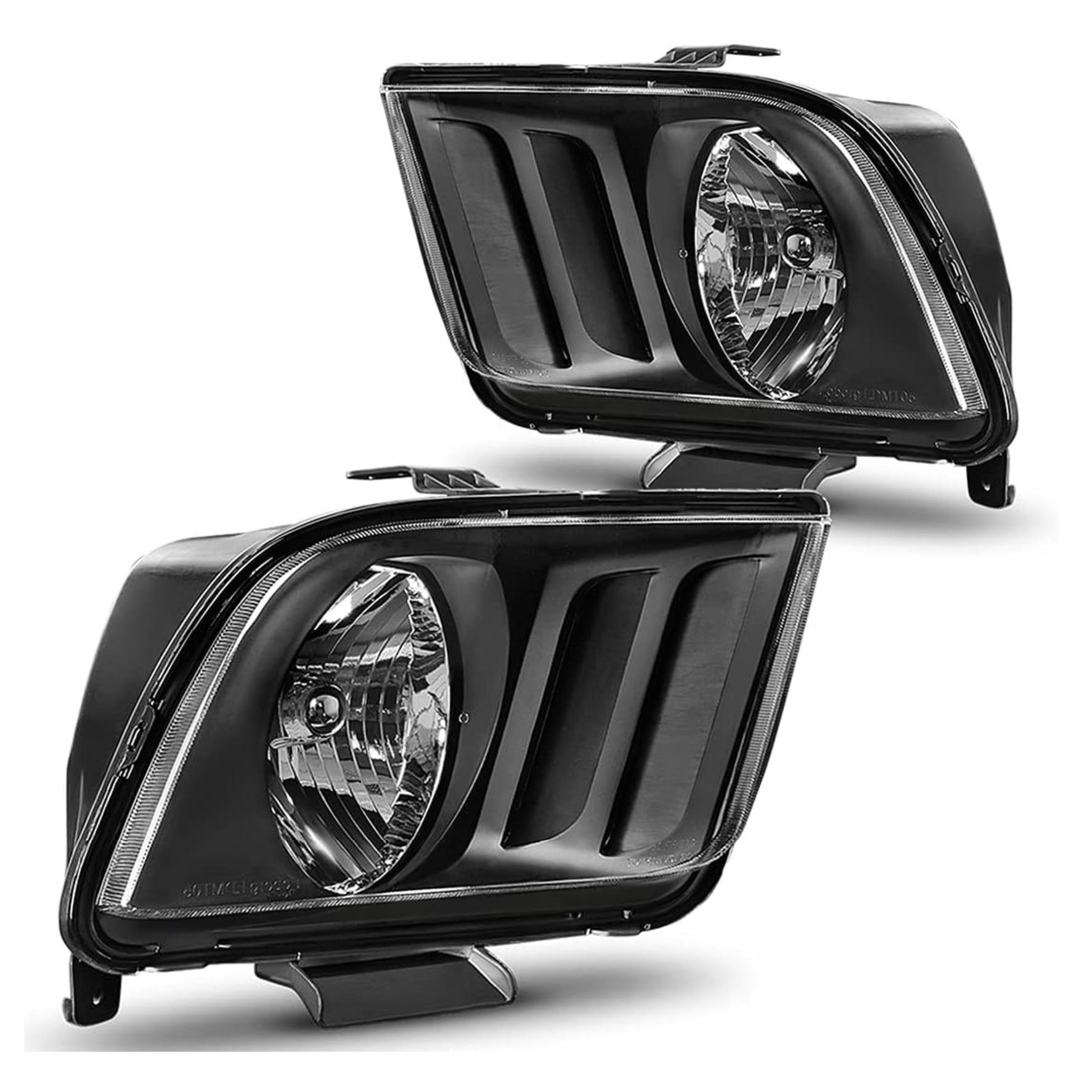 YITAMOTOR® Headlight Aseembly Compatible with 2005-2009 Ford Mustang Black Housing Clear Lens Driver and Passenger Side