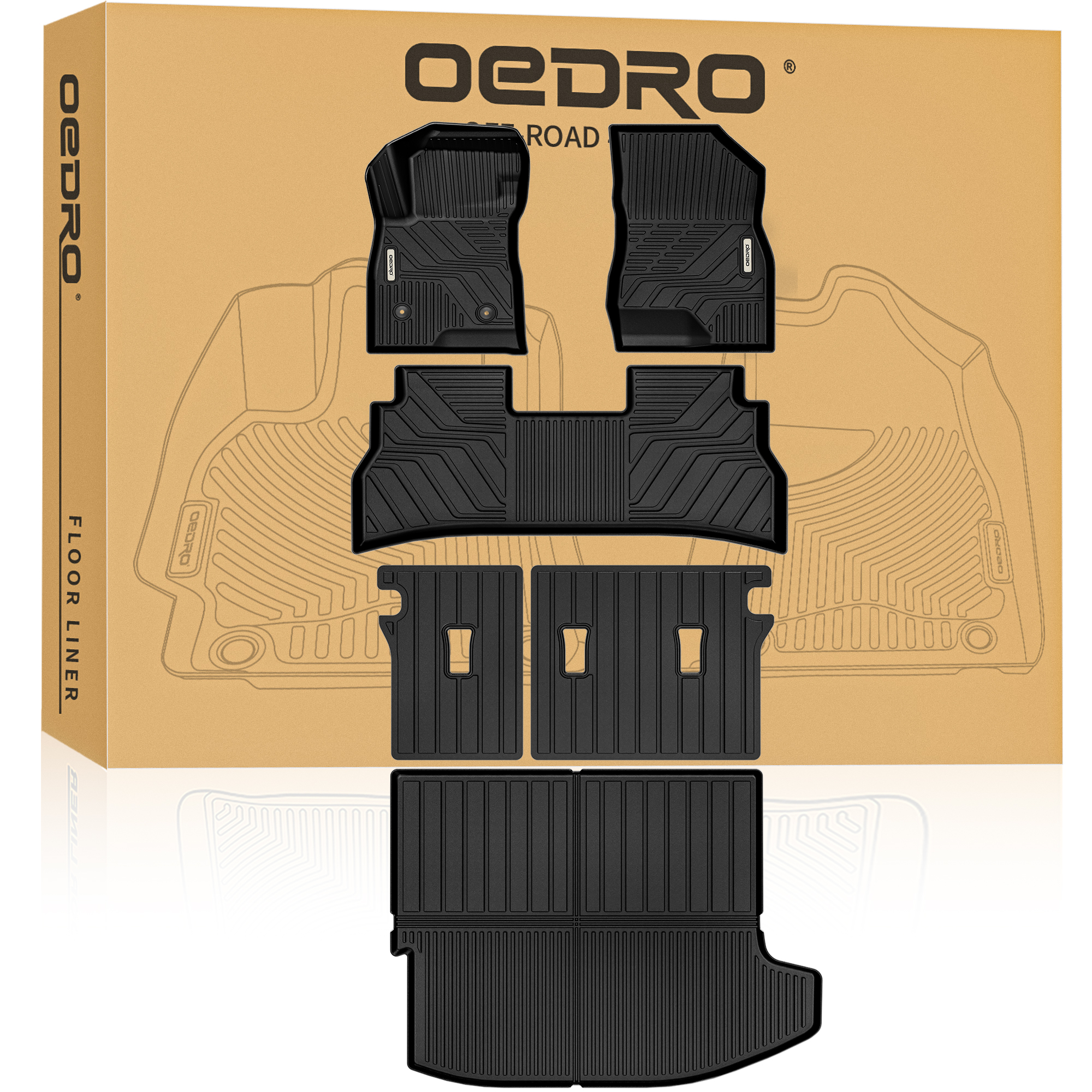 Side view of OEDRO Custom Fit Floor Mats & Trunk Mat with Backrest for 2024–2026 Chevy Trax & Buick Envista, TPE All-Weather Full Set, Anti-Slip Interior Protectio