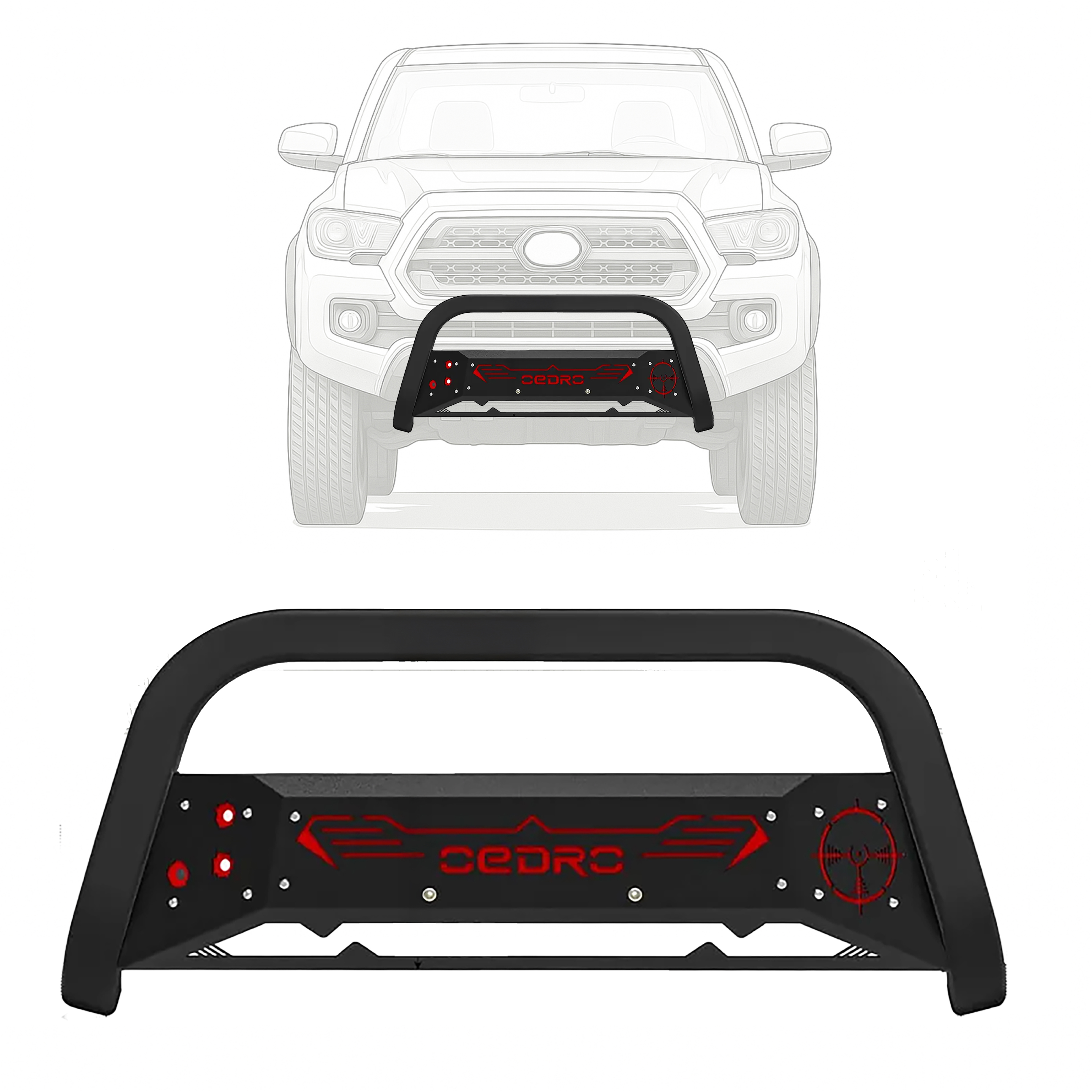 2005-2015 Toyota Tacoma Bull Bar w / Skid Plate Light Mount