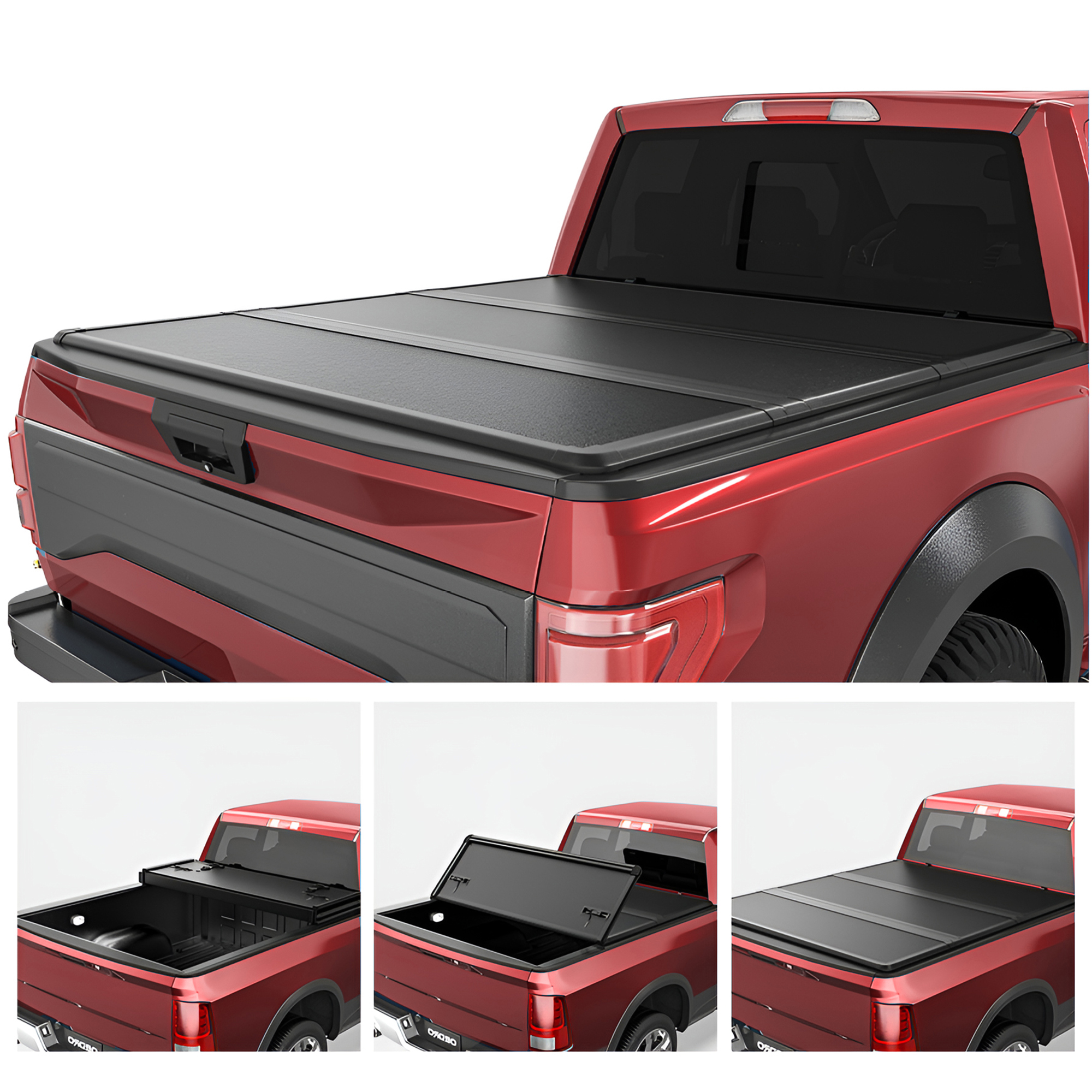 OEDRO 5FT Hard Tri-fold Tonneau Cover Fold Truck Bed Covers Fit For 2005-2026 Nissan Frontier(NOT for México Models) W/ 5 Feet Bed