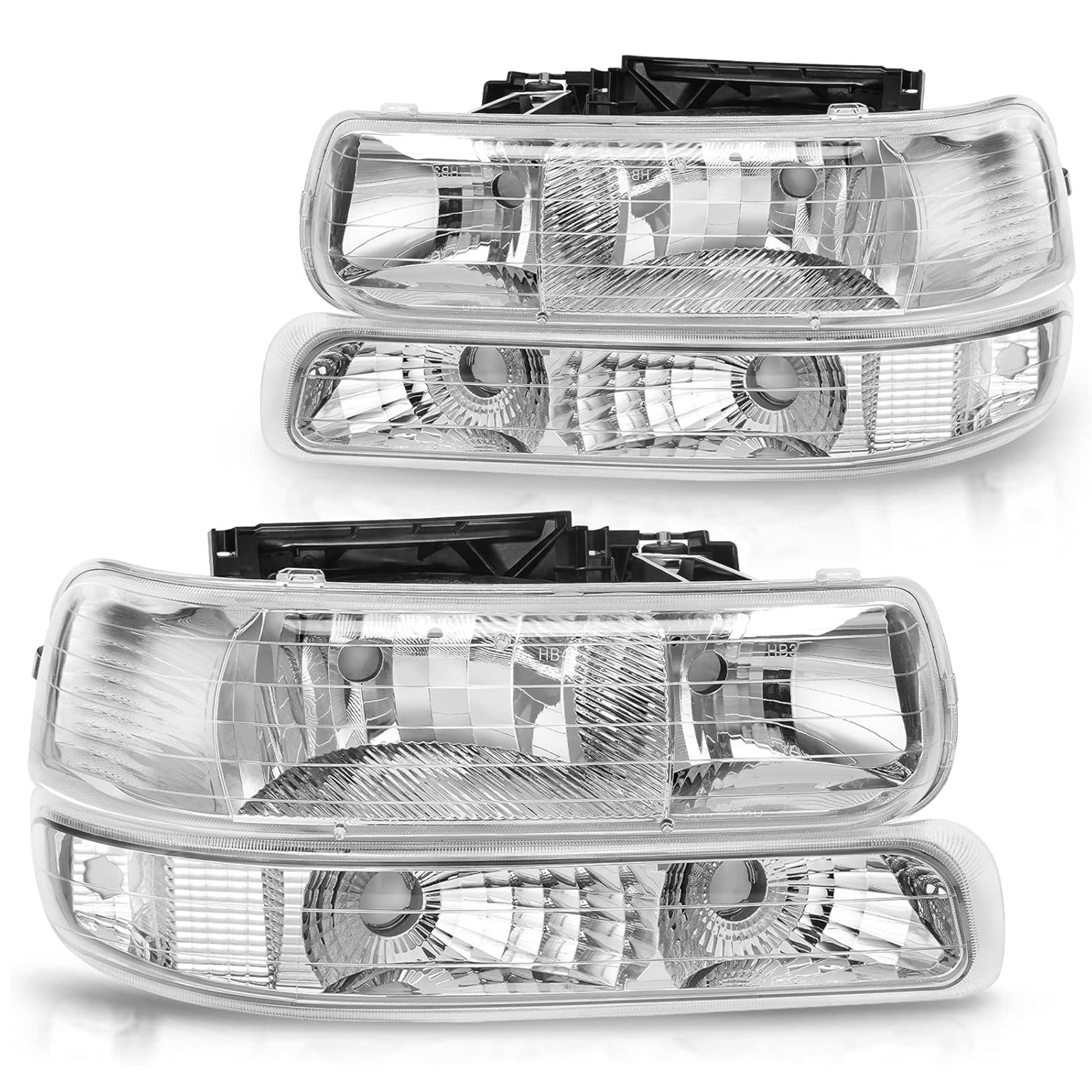 YITAMOTOR® 1999-2002 Chevy Silverado/2000-2006 Tahoe Suburban Headlights Assembly with Bumper Lights