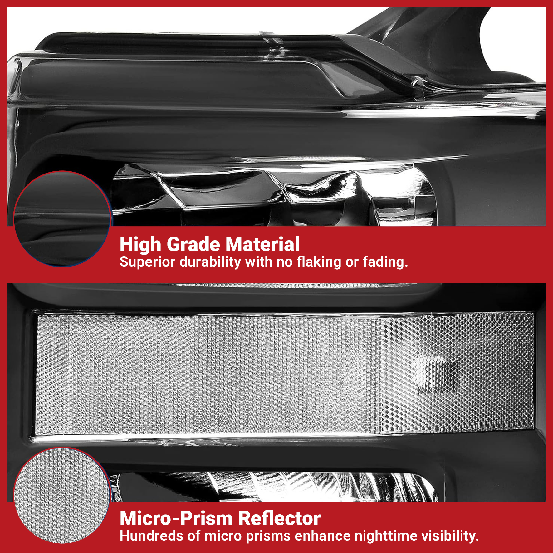 Side view of YITAMOTOR® 2008-2010 Ford Super duty Headlights Assembly Pair Black Housing Clear Lens Clear Reflector