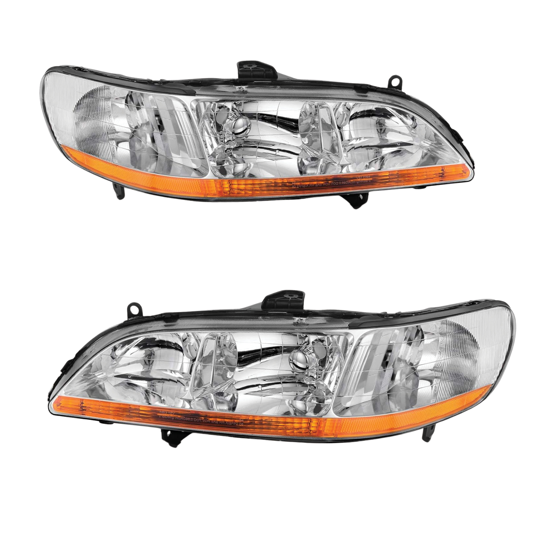 YITAMOTOR® Headlights Assembly Compatible with 1998-2002 Honda Accord Chrome Housing Headlamp
