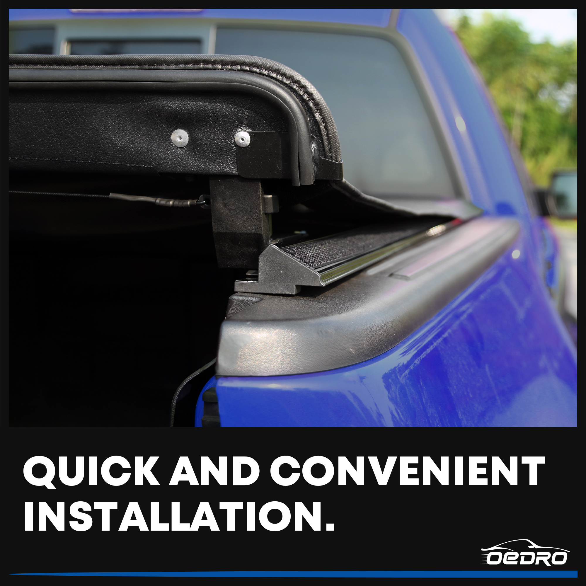 Side view of Soft 5.5ft Bed Roll-Up Tonneau Cover for 2015-2026 Ford F-150 SuperCrew Cab Durable Double-Layer PVC, UV Rays