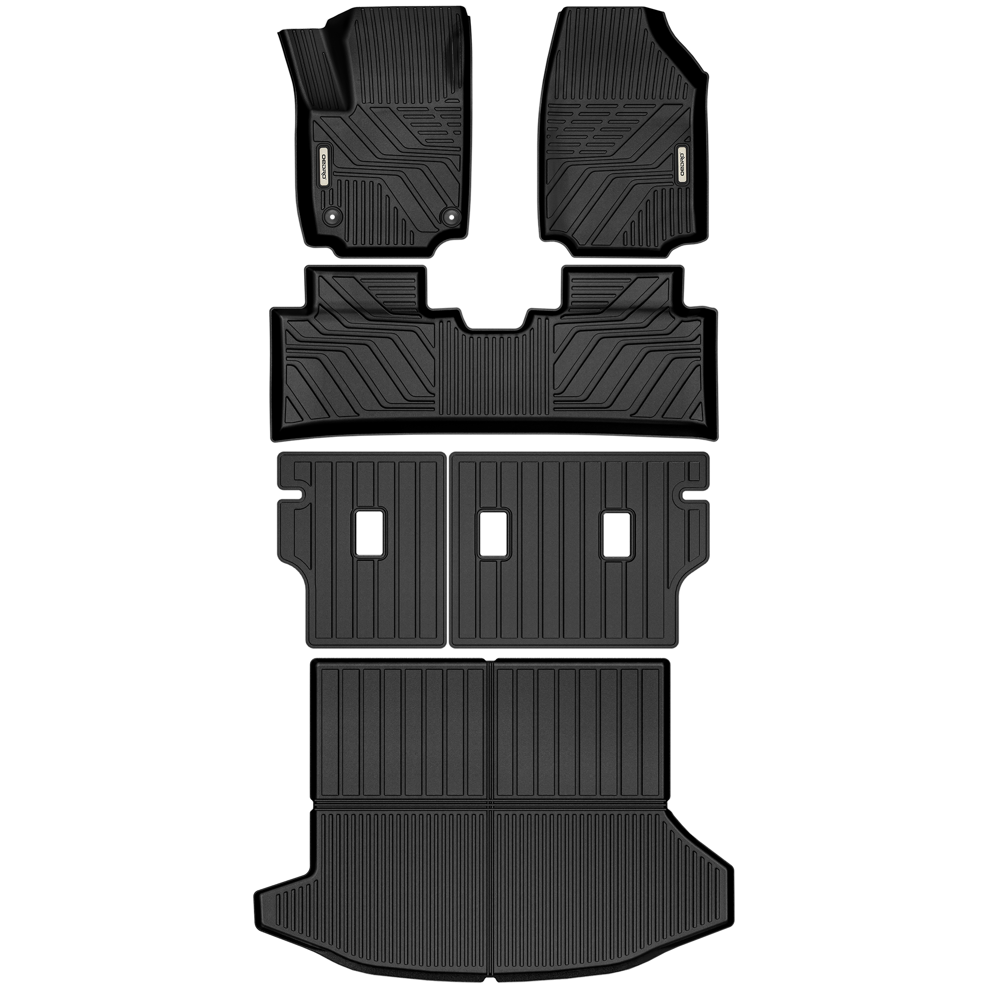 OEDRO Floor Mats for 2025-2026 Chevy Equinox (Gas Only) & GMC Terrain, Custom Fit TPE All-Weather Floor Liners & Cargo Mat with Backrest Protector Mat