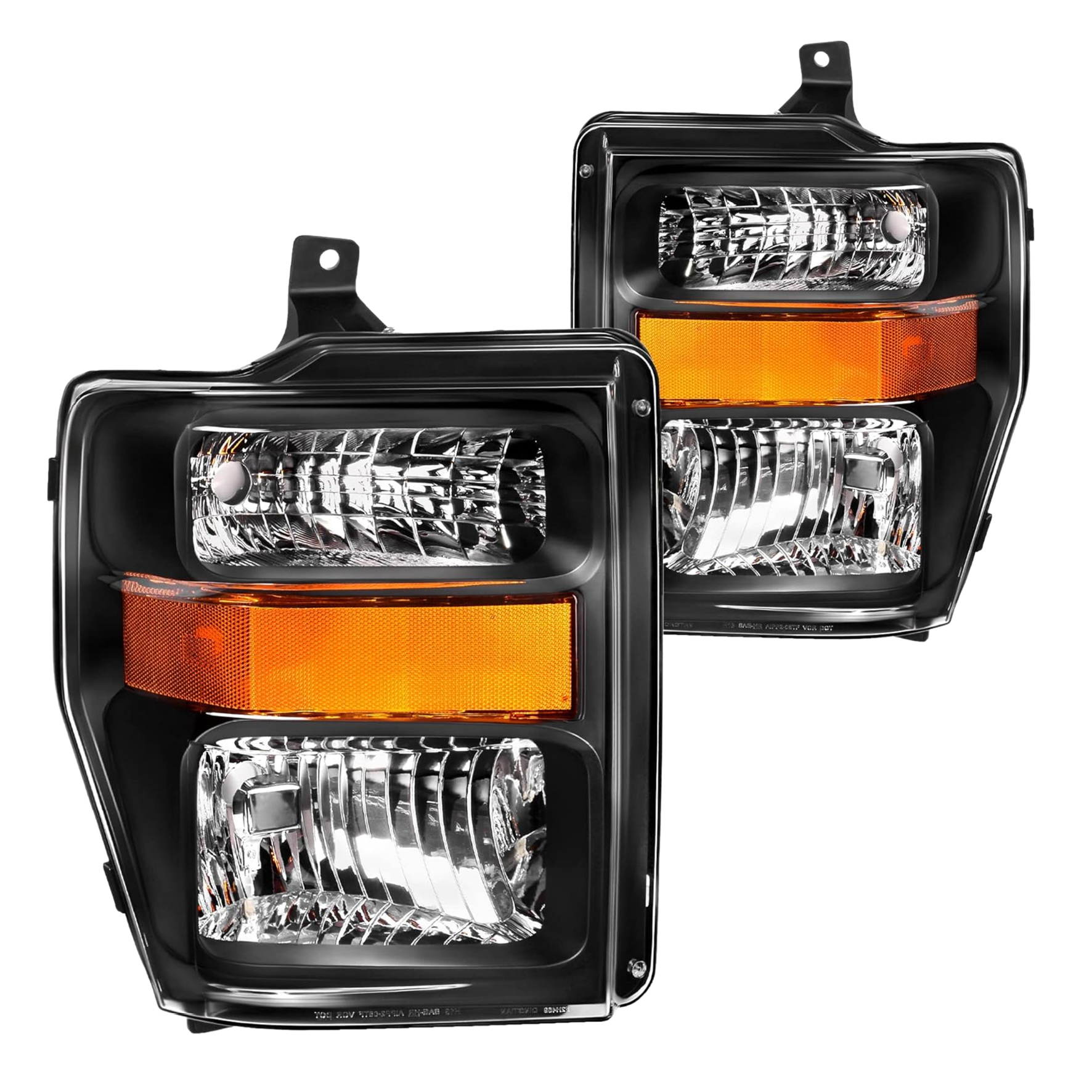 YITAMOTOR® 2008-2010 Ford F250 / F350 / F450 Super Duty Headlights Assembly Amber Reflector