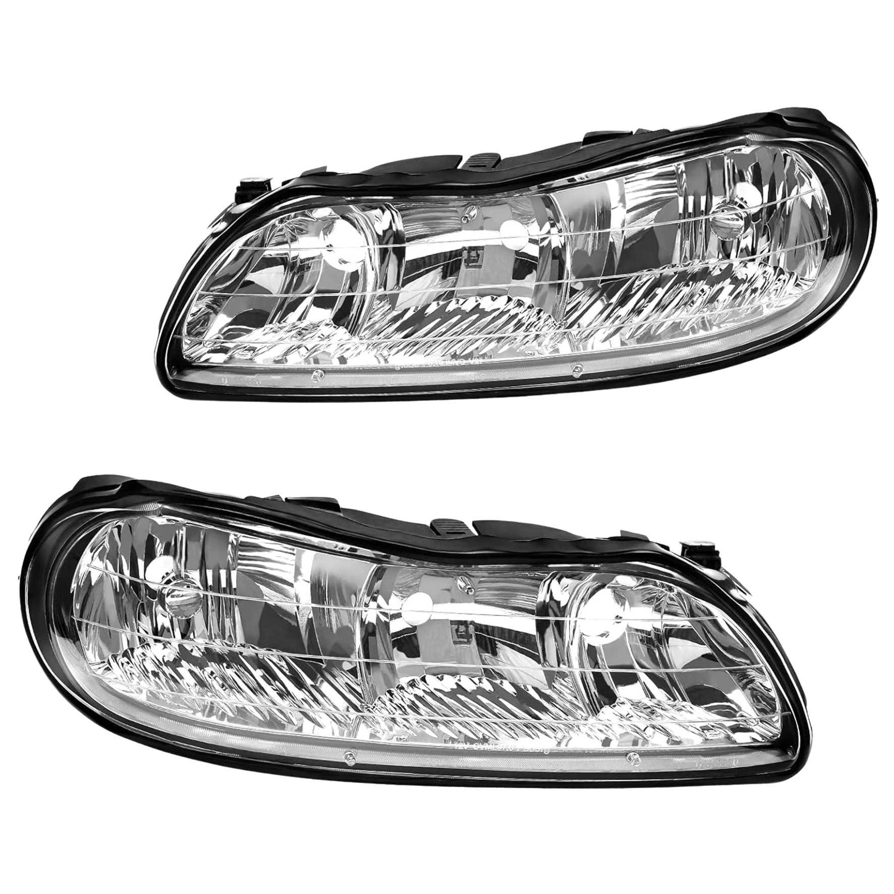 YITAMOTOR® 1997-2003 Chevy Malibu, 1997-1999 Oldsmobile Cutlass Headlight Assembly Chrome Housing