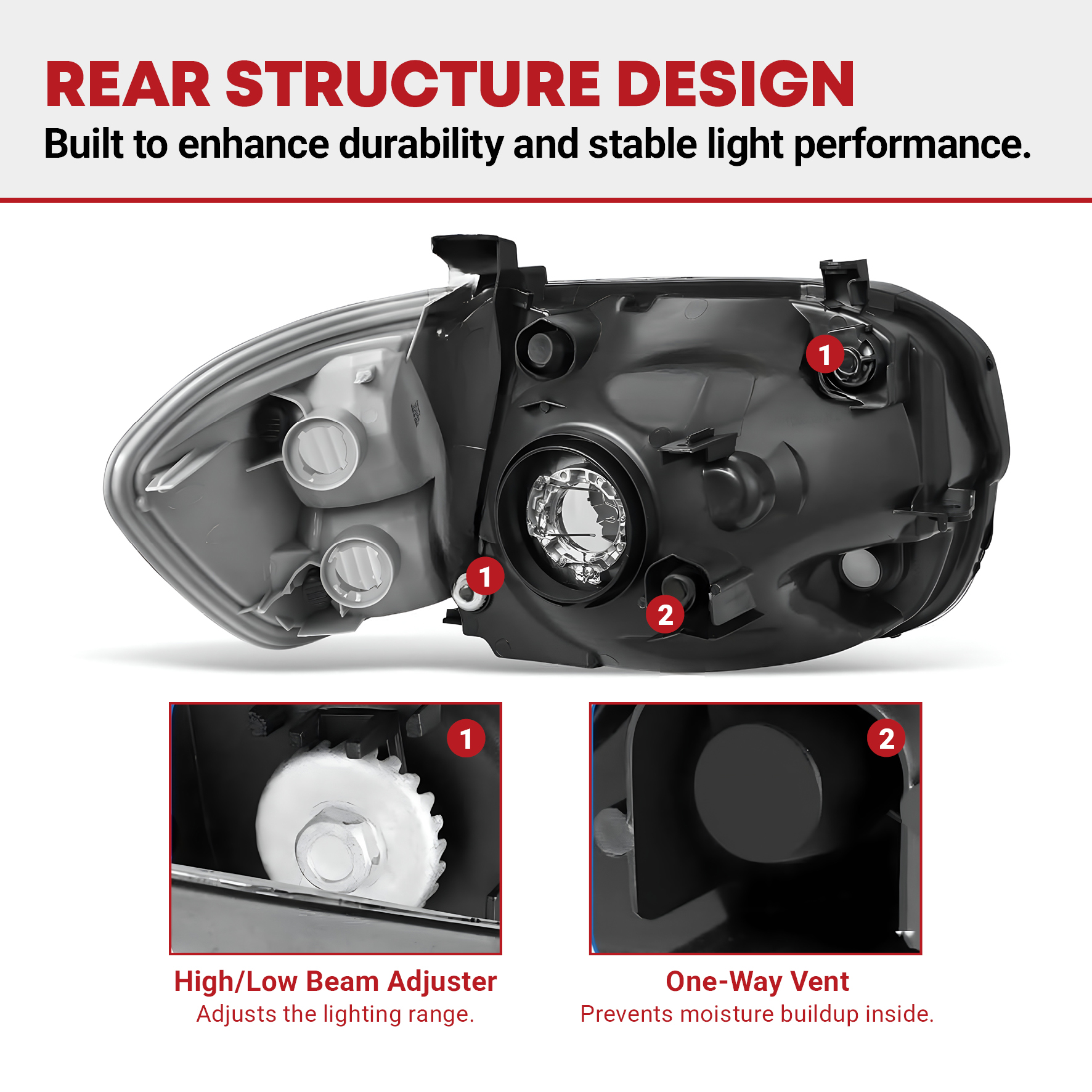 Side view of YITAMOTOR® Headlights For 2005-2006 Toyota Tundra 05-07 Sequoia Black housing Corner Lamps