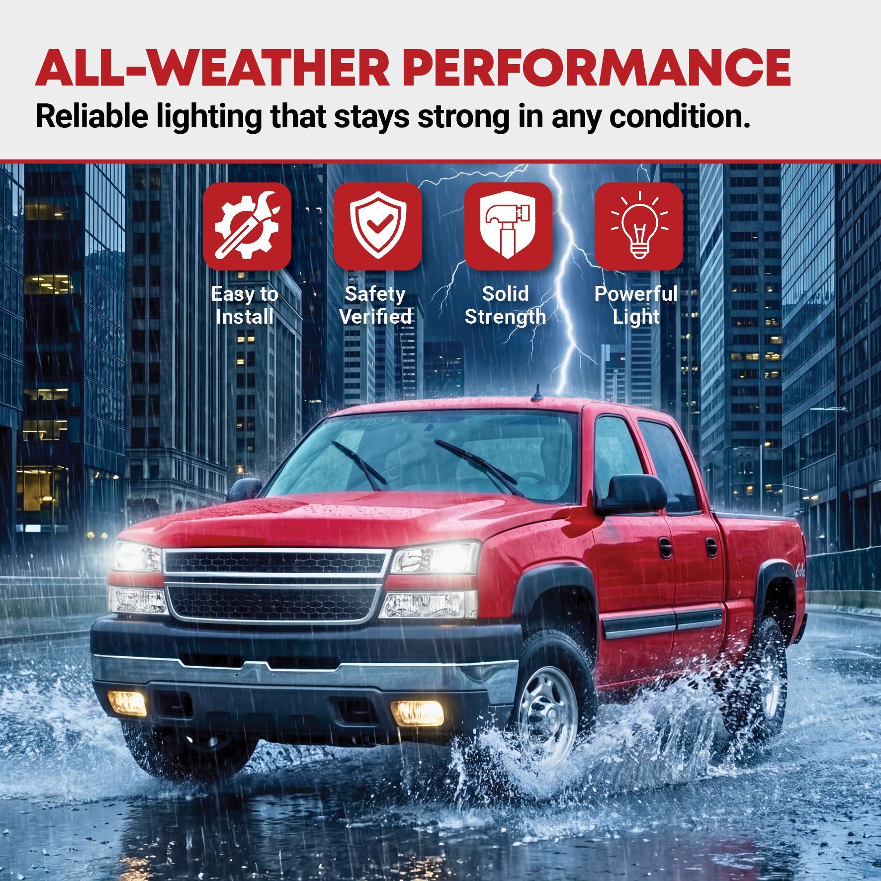 Side view of YITAMOTOR® 2003-2007 Chevy Silverado Avalanche Headlights