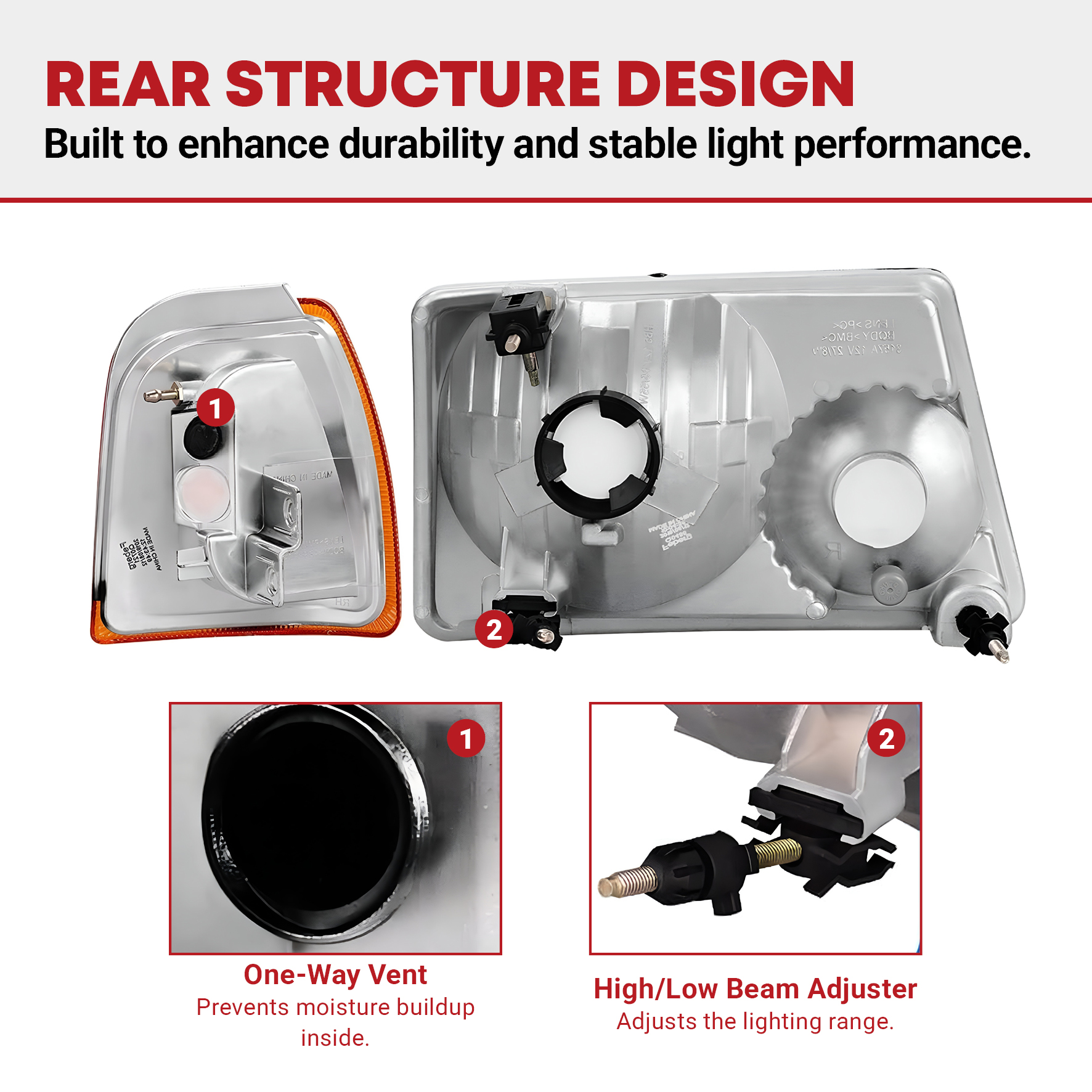 Side view of YITAMOTOR® 2006-2010 Ford Explorer Headlight Assembly Chrome Housing with Amber Reflector