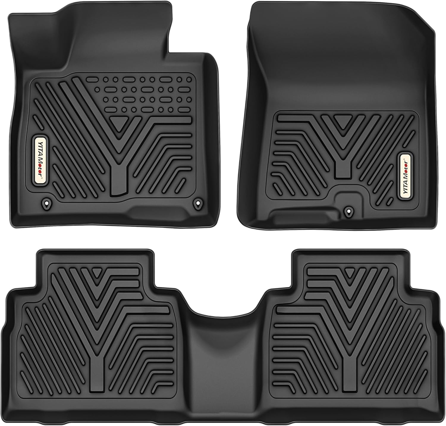 YITAMOTOR TPE All-Weather Floor Mats for 2021-2023 Hyundai Santa Fe (5-Seat) | Front & Rear Row Set