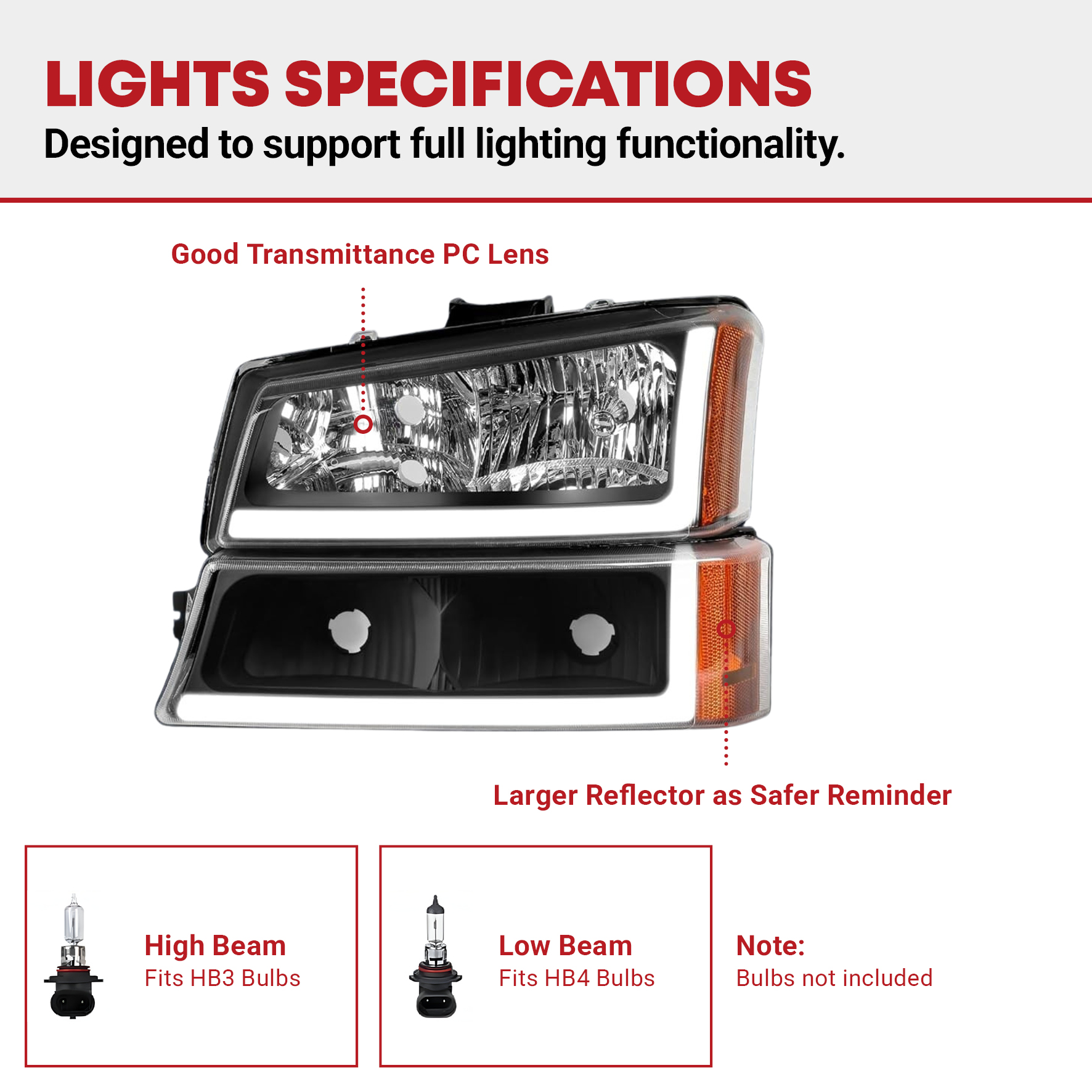 Side view of YITAMOTOR® 2003-2006 Chevy Silverado W/ LED DRL Headlights