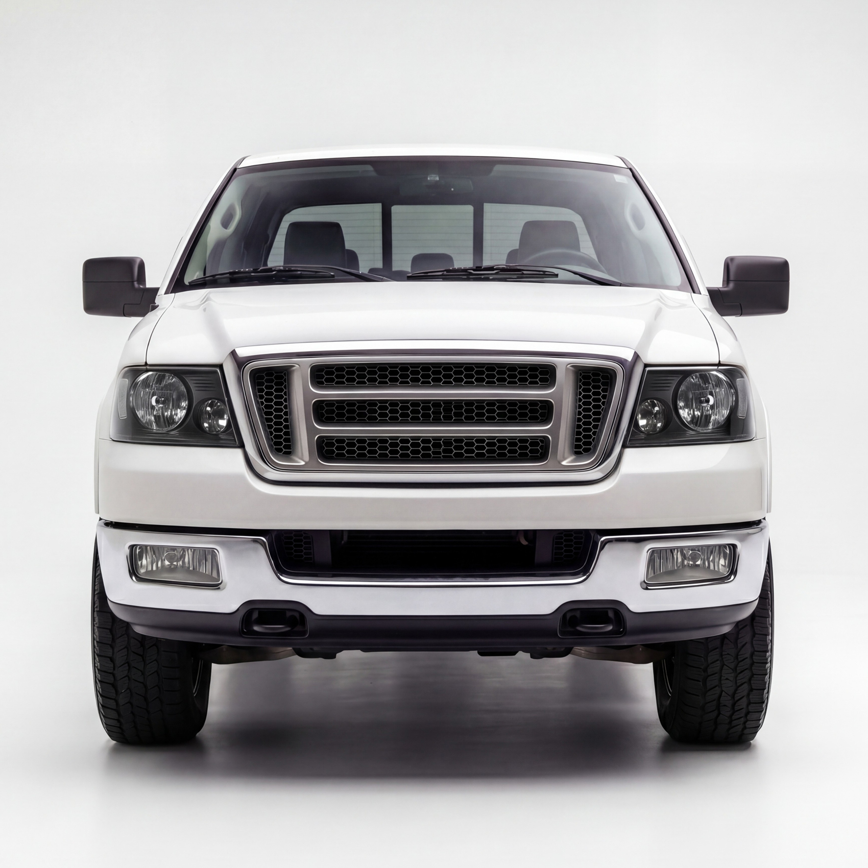 Side view of YITAMOTOR® Pair Headlight Assembly for 2004-2008 Ford F150/2006-2008 Lincoln Mark LT Headlight Black Housing Clear Lens