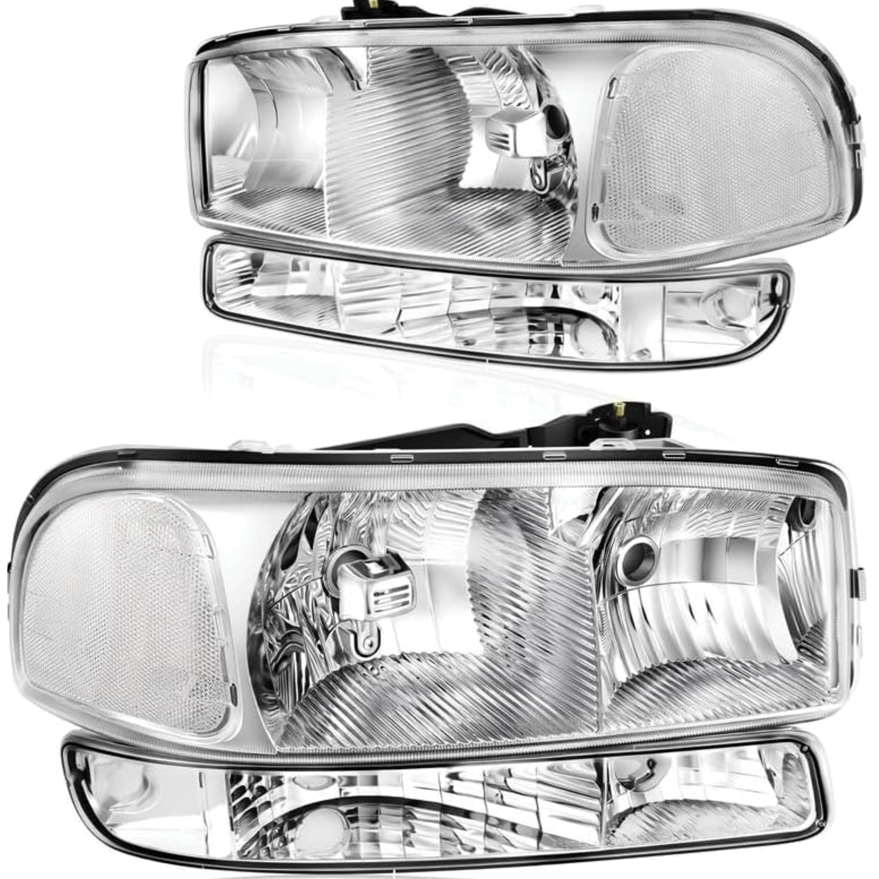 YITAMOTOR® 1999-2006 GMC Sierra Yukon Headlight Assembly Chrome Clear-image-OE-YTLLHL-2184