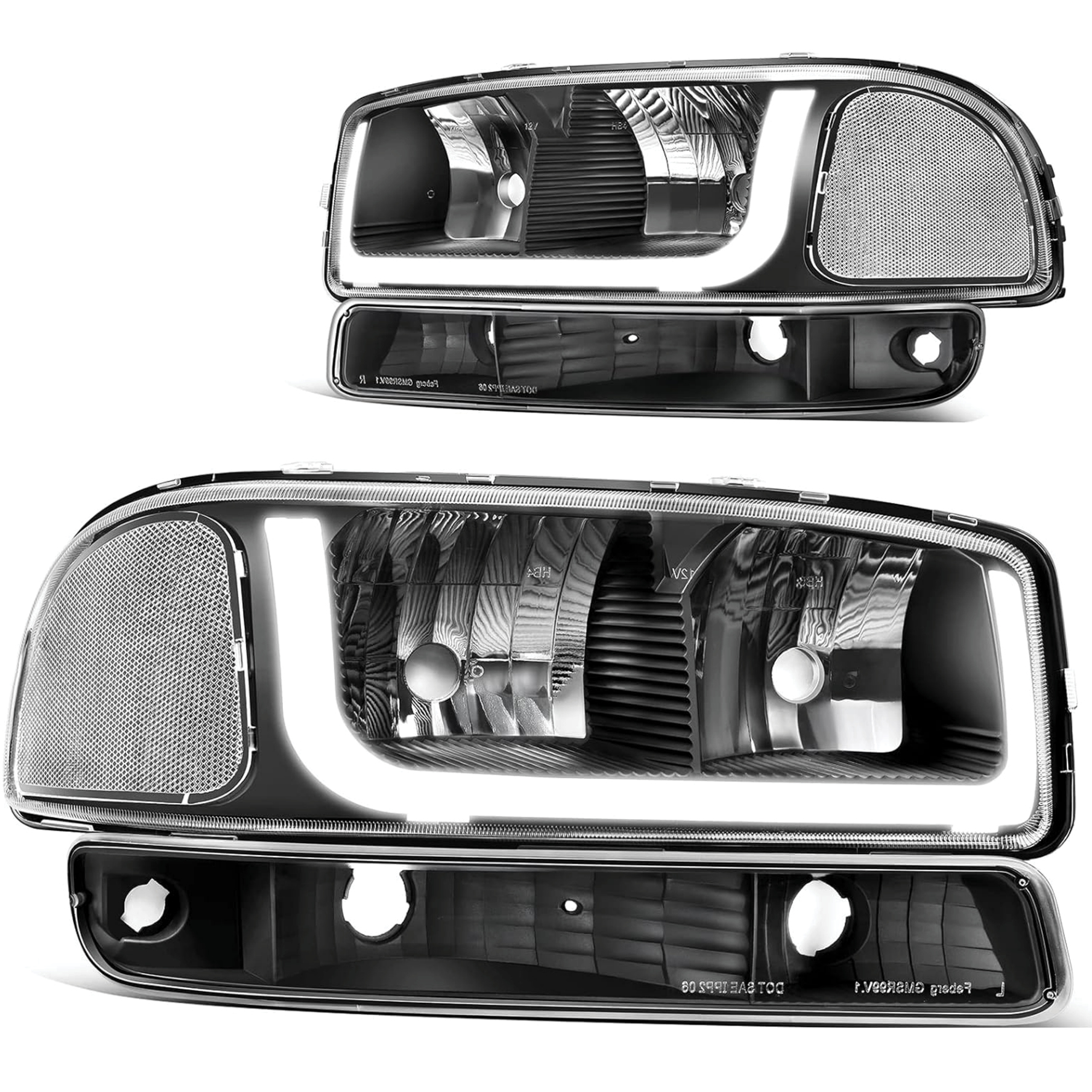 YITAMOTOR® LED DRL 1999 -2006 GMC Sierra 1500 2500, 2001-2006 Yukon XL Headlights Assembly-image-OE-YTLLHL-2178