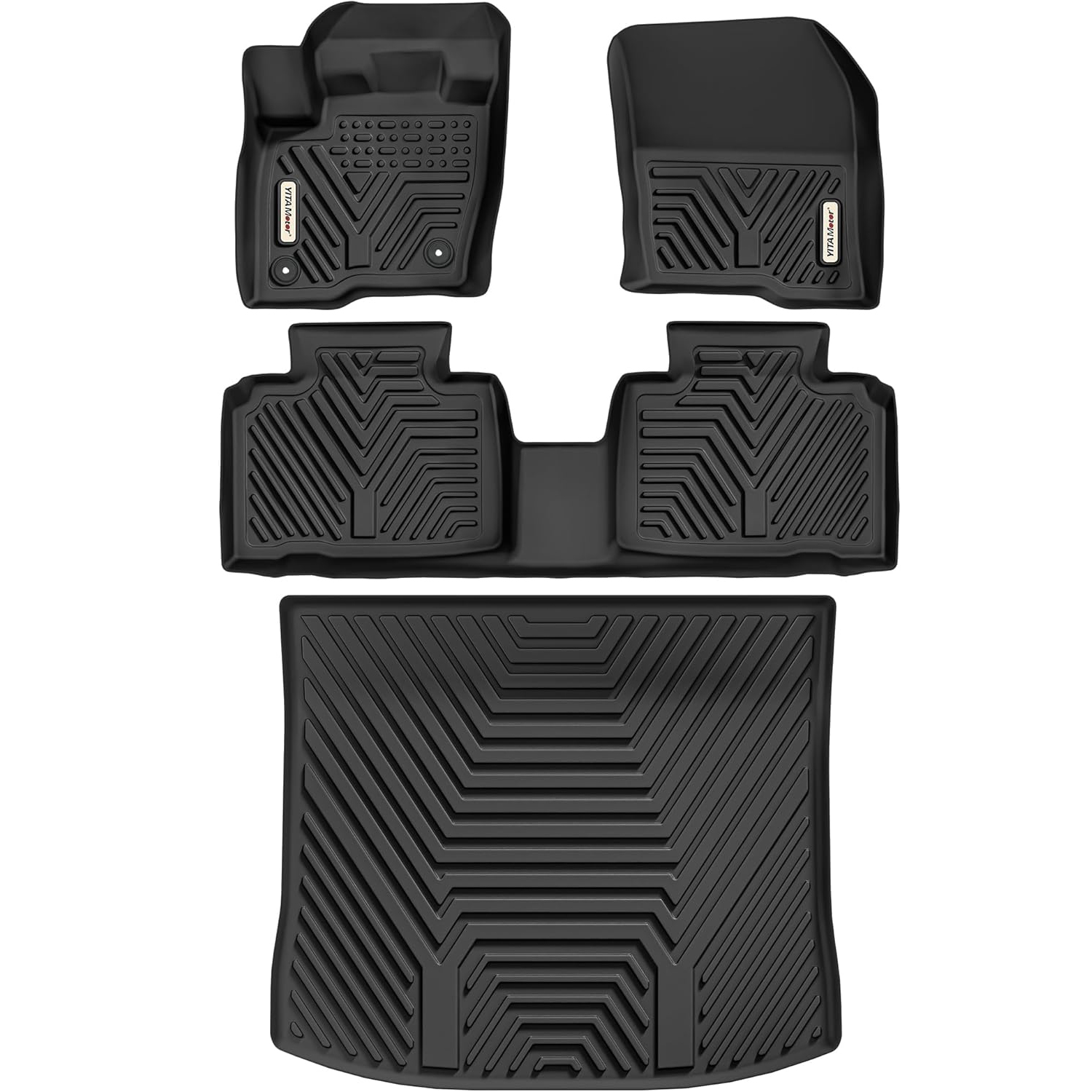 YITAMOTOR Floor Mats for 2015-2026 Ford Edge, TPE All-Weather Floor Liners & Trunk Mats, 1st & 2nd Row