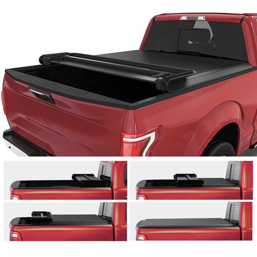 OEDRO 8FT Soft Quad-fold Truck Bed Tonneau Cover for 1999-2026 Ford F250 F350 F-250 F-350 Superduty 8 Feet bed-image-OEEPTC-2031