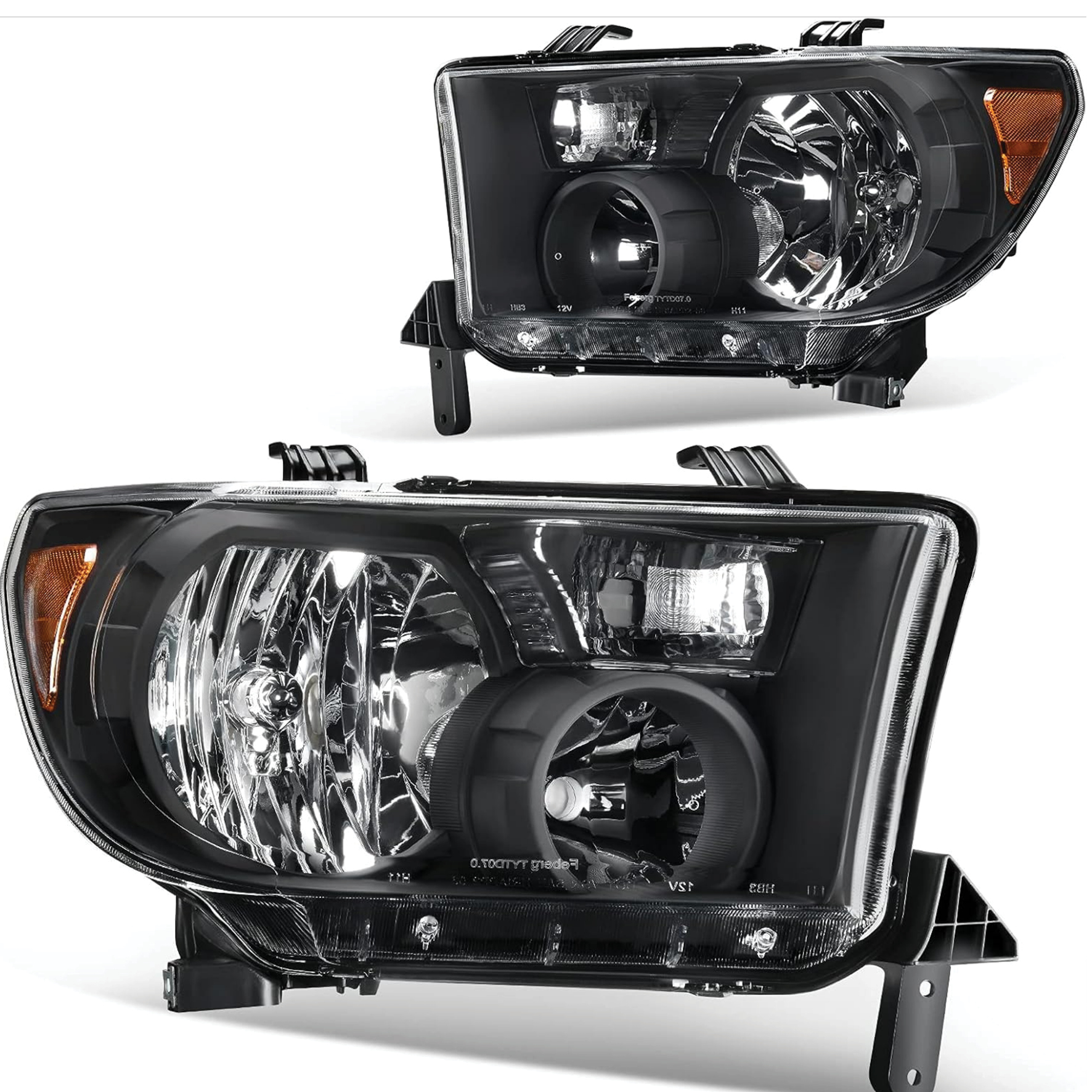 YITAMOTOR® 2007-2013 Toyota Tundra / 2008-2017 Toyota Sequoia Headlight Assembly Black Housing Clear Lens-image-OE-YTLLHL-1153