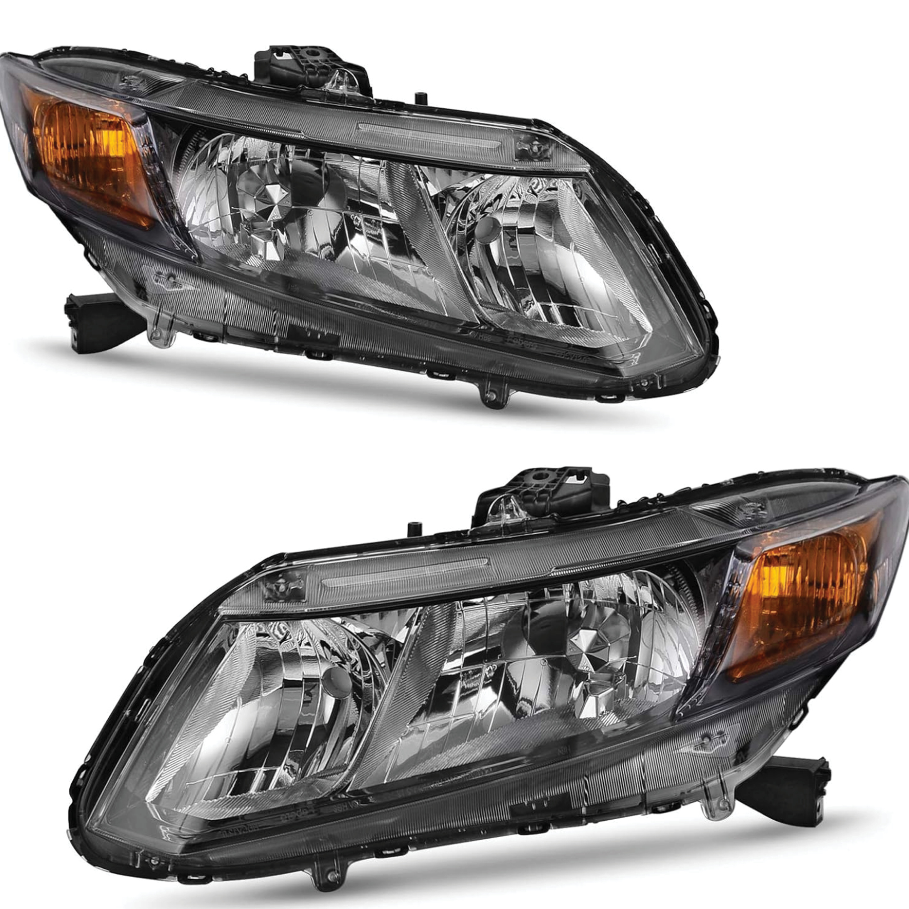 YITAMOTOR® Headlight Assembly Compatible with 2012 2013 2014 2015 civic (Sedan 4-Door Model) / 12-13 Civic (Coupe 2-Door Model) Black Housing-image-OE-YTLLHL-1046