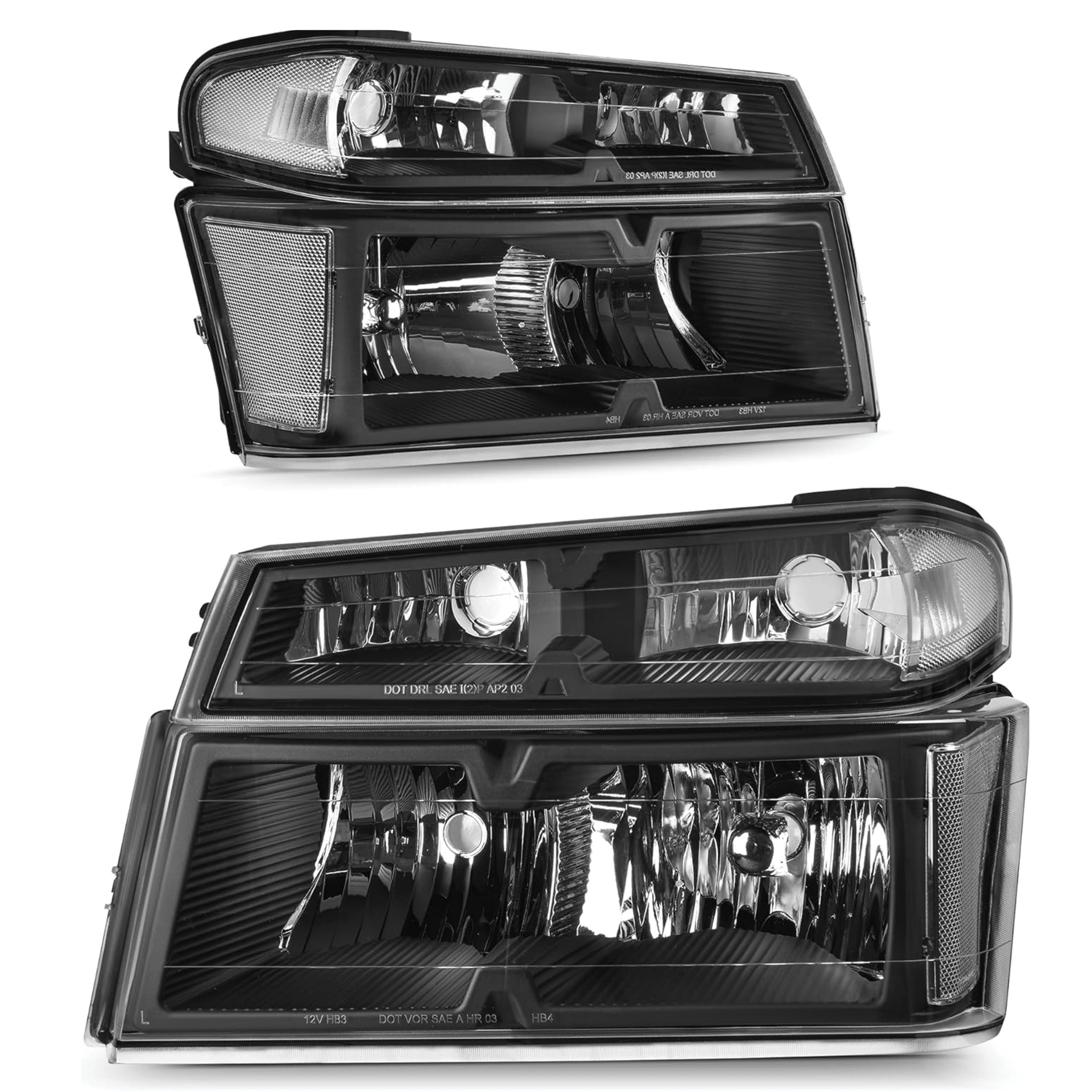 YITAMOTOR® 2004-2012 Chevy Colorado/ 04-12 GMC Canyon / 2006-2008 Isuzu i-Series Headlight Assembly Black Housing-image-OE-YTLLHL-2205