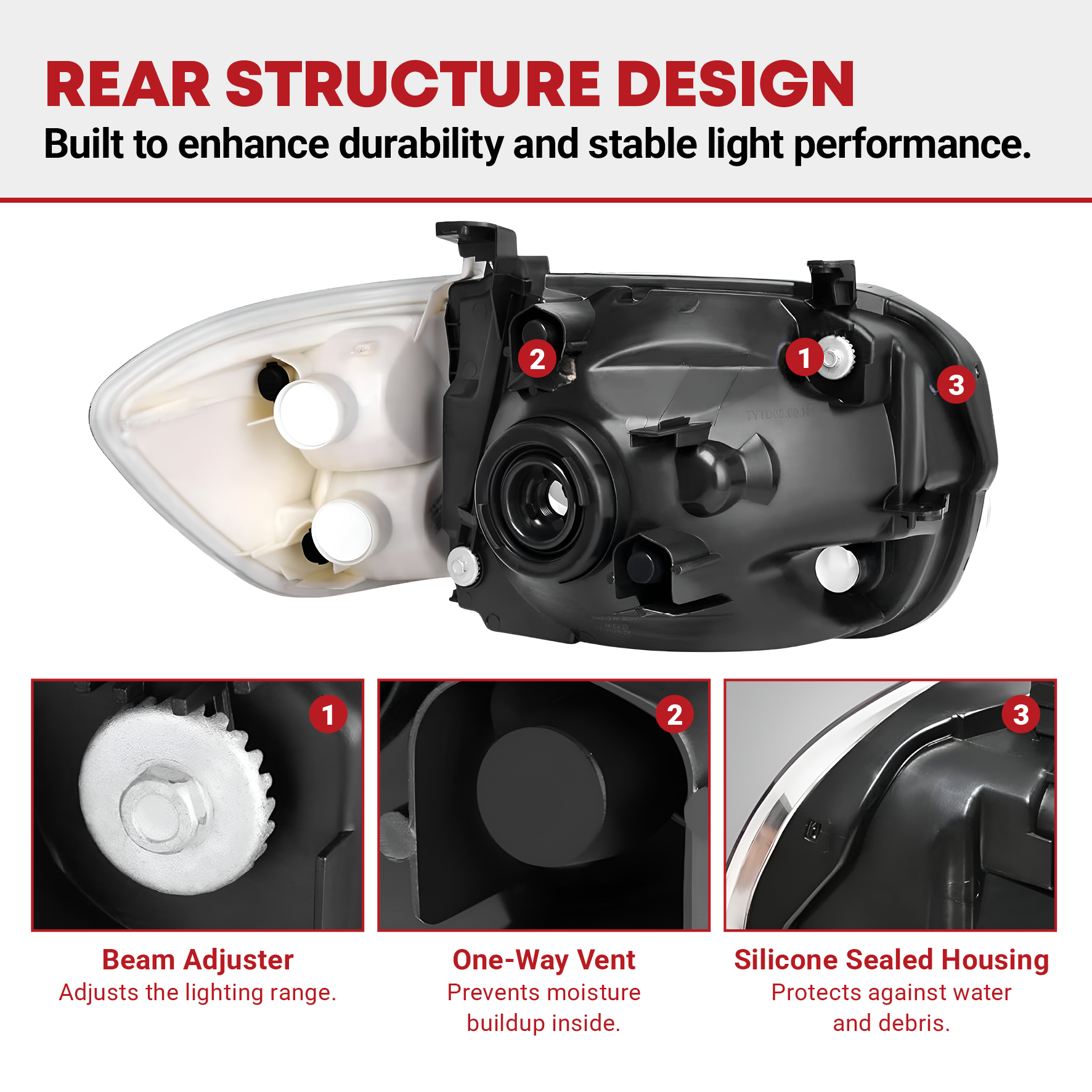 YITAMOTOR Replacement Headlights for 2005-2006 Toyota Tundra