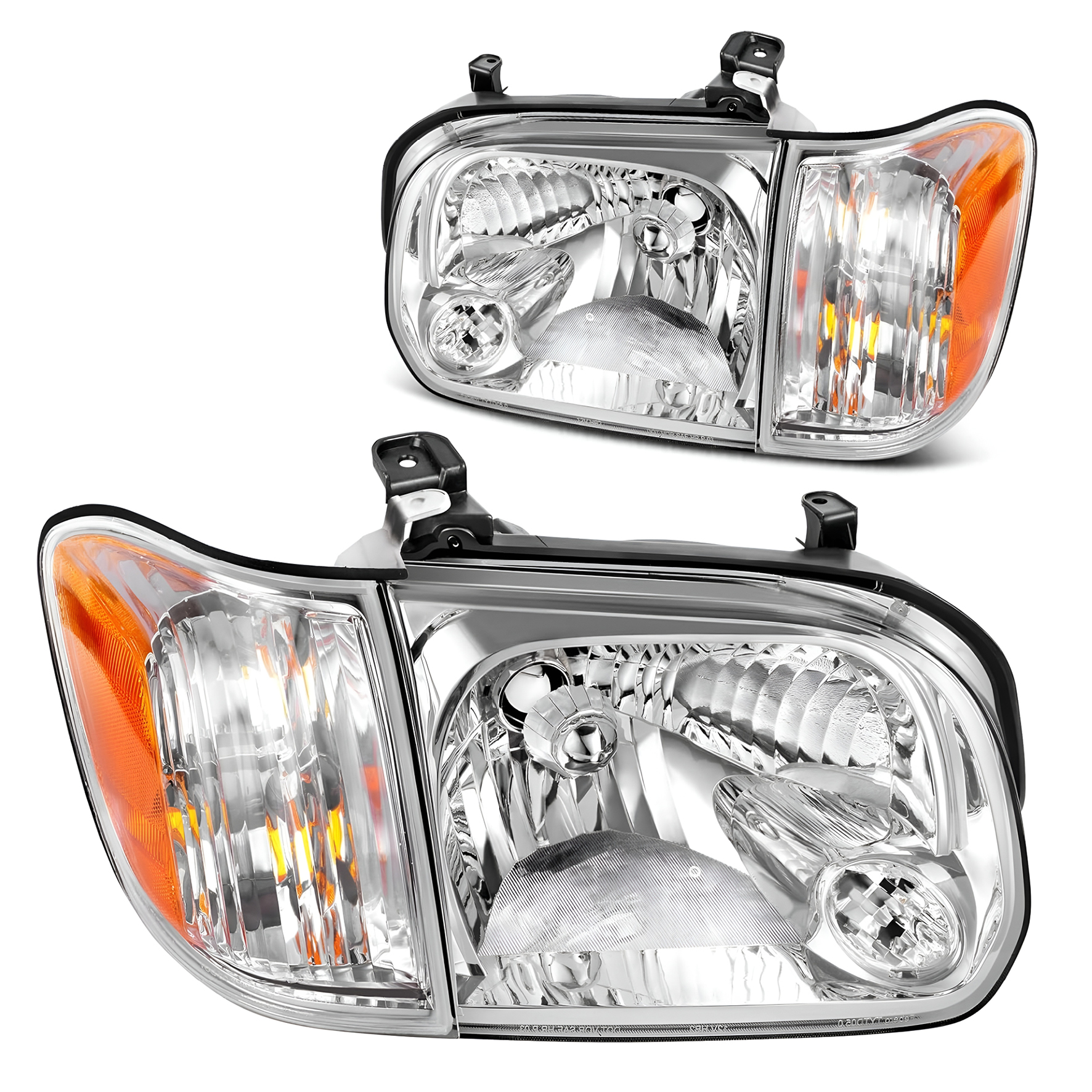 YITAMOTOR® Chrome Headlights for 2005 2006 Toyota Tundra / 05-07 Sequoia Headlamps Left + Right