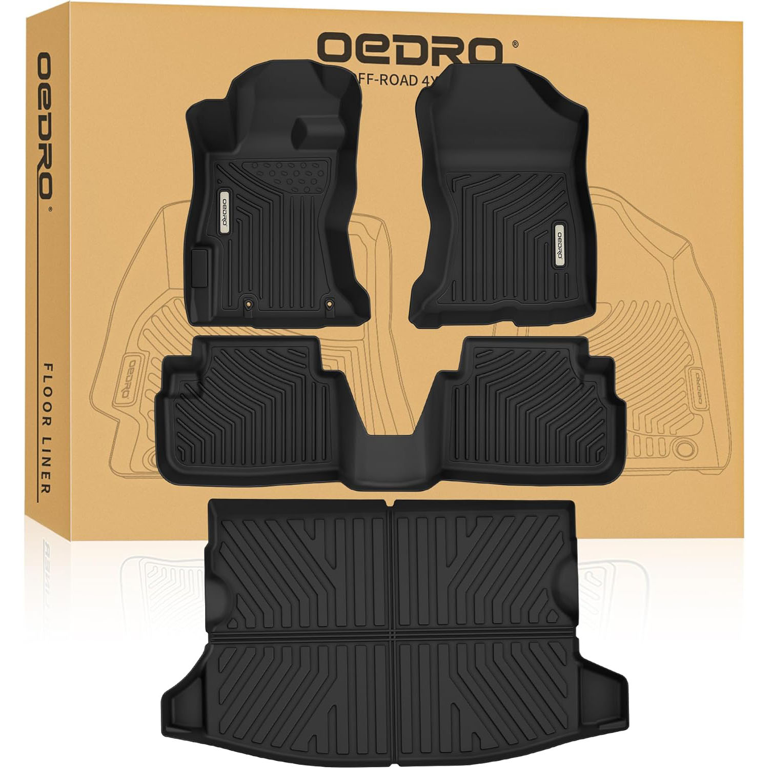 OEDRO Floor Mats Liners All-Weather TPE Cargo Mat for 2018-2023 Subaru Crosstrek/Subaru Impreza 1st, 2nd and 3 Row Liners-image-OEIPFM-1258