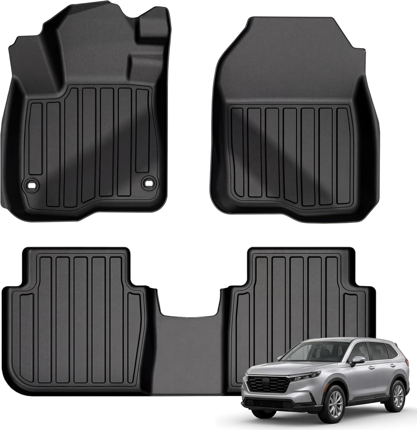YITAMOTOR Floor Mats for Honda CR-V 2023-2026 | All Weather TPE Custom Fit - 1st & 2nd Row-image-OE-AUIDFM-5004