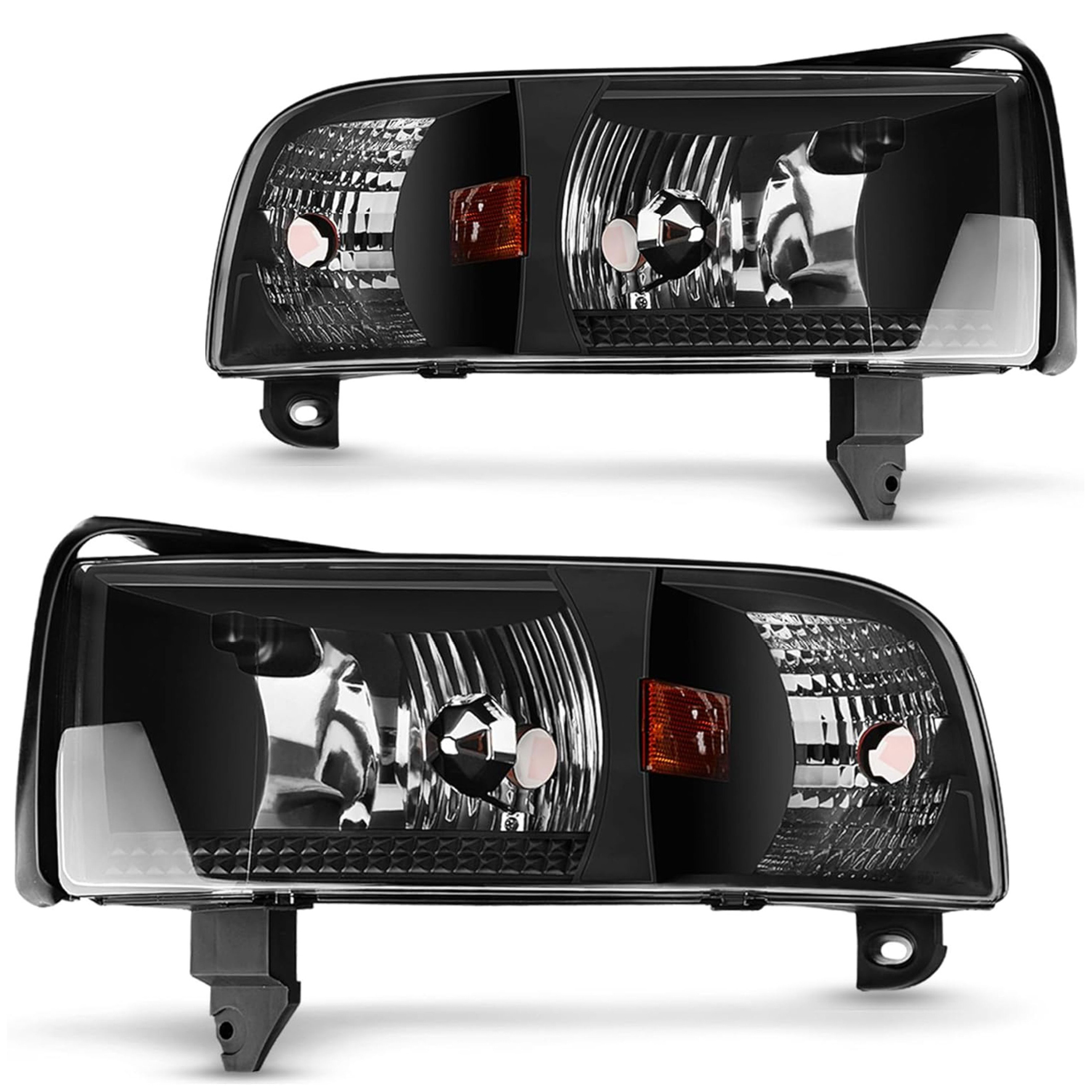 YITAMOTOR® 1994-2001 Dodge Ram 1500 Headlights Black Housing Headlamp Assembly