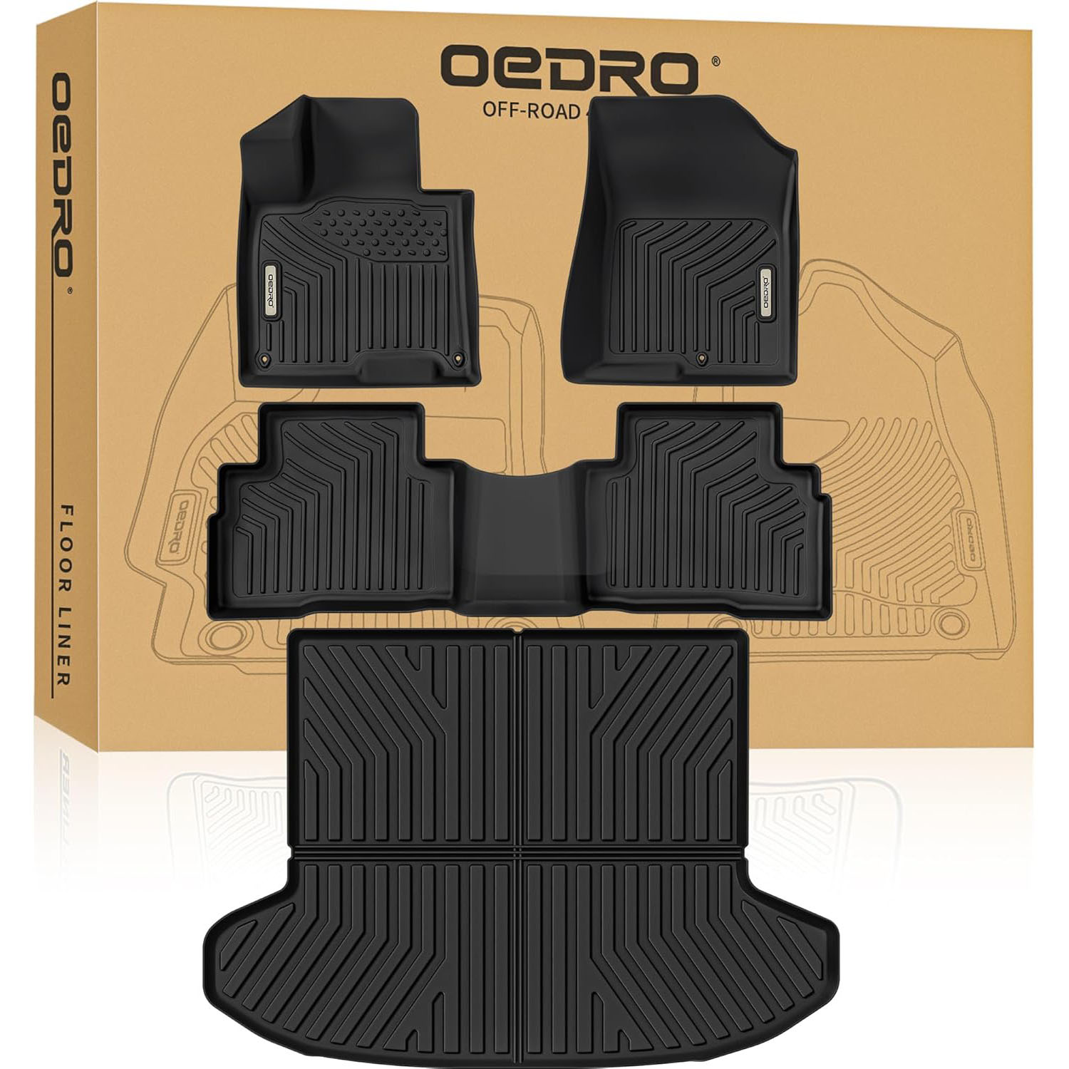 OEDRO Floor Mats & Cargo Trunk Liners All-Weather for 2023-2026 Kia Sportage Hybrid(Not Fit Sportage Plug-in Hybrid)-image-OEIPFM-1246