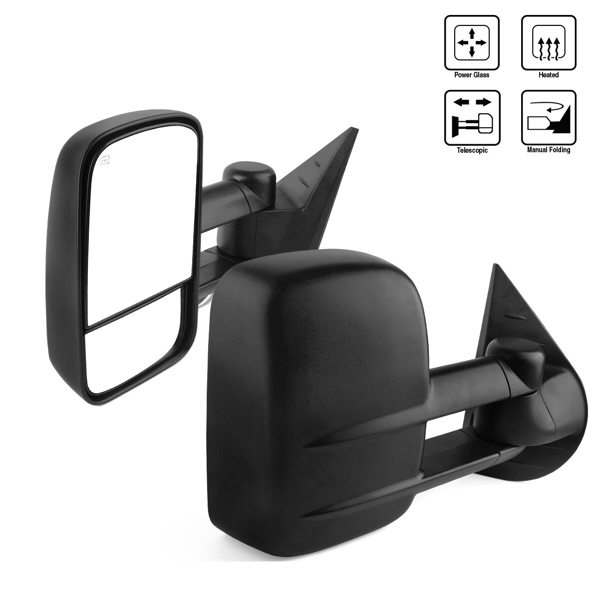 YITAMOTOR® Power-heated Tow Mirrors For 2007-2013 Chevy Silverado/GMC Sierra 1500, 2008-2014 2500/3500