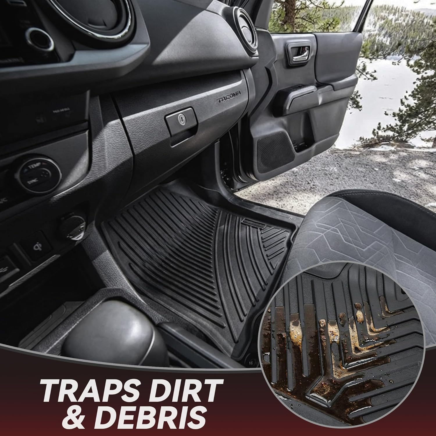 Side view of YITAMOTOR All-Weather Floor Mat Set for 2025-2026 Chevy Equinox - TPE Floor & Trunk Liners
