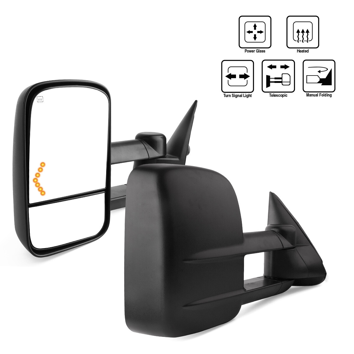 YITAMOTOR Tow Mirrors for 03-06 Chevy Silverado GMC Sierra, Power Heated