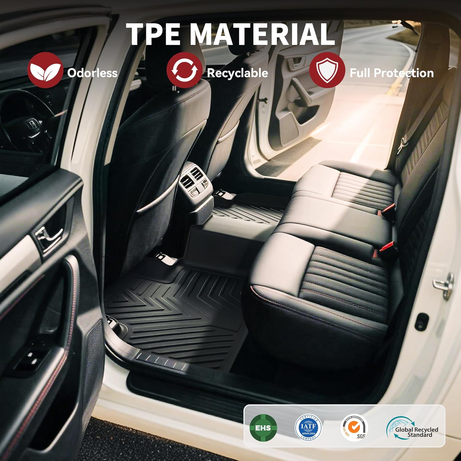 YITAMOTOR Floor Mats for 2017-2020 Ford Fusion & Lincoln MKZ, TPE