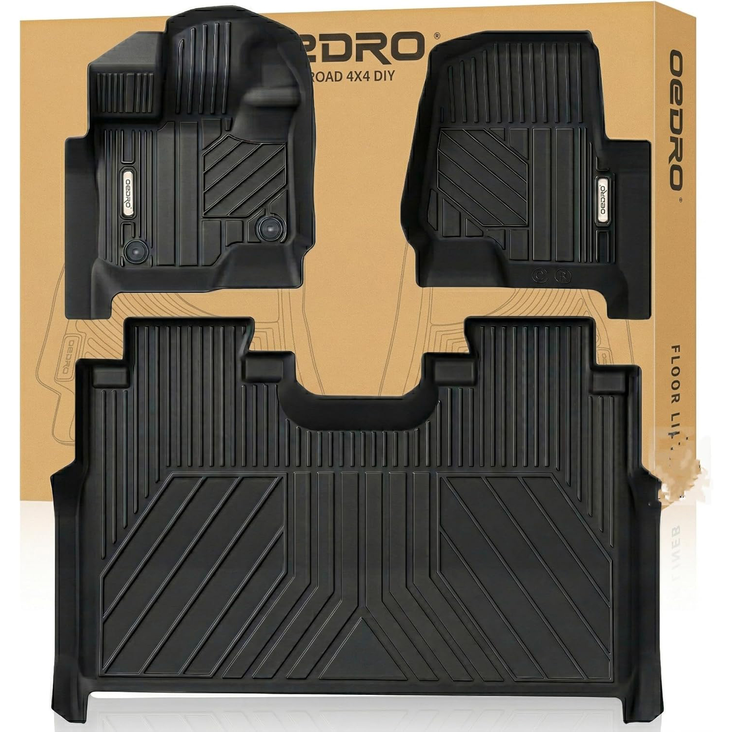 OEDRO Floor Mats for 2015-2026 Ford F150 SuperCrew Cab/ 2022-2026 F-150 Lightning SuperCrew Cab 1st & 2nd Front Row and Rear Floor Liner-image-OEIPFM-1280