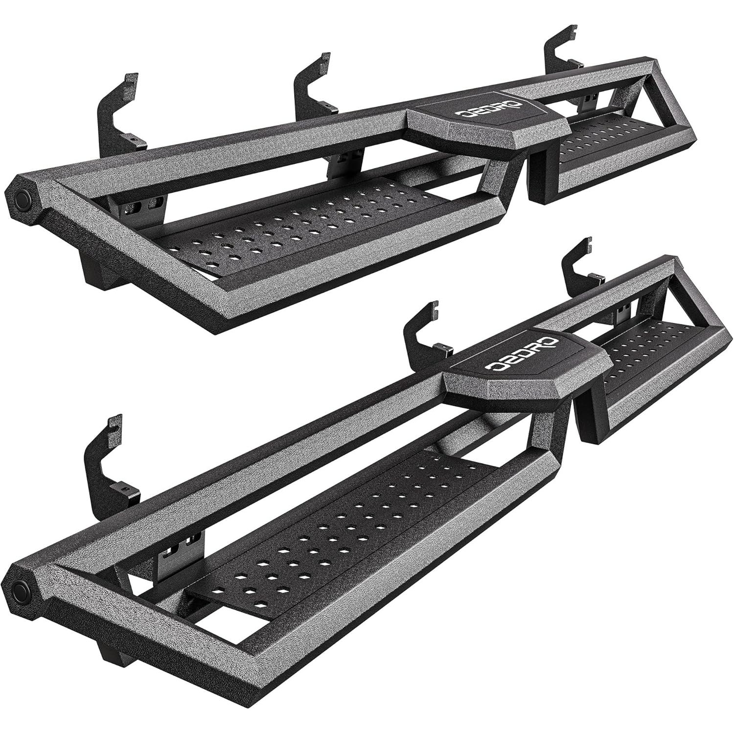OEDRO 6.8" Two Stairs Running Boards Fits to 2019-2026 Chevy Silverado/GMC Sierra 1500 Crew Cab, 2020-2026 Silverado/Sierra 2500HD 3500HD Crew Cab-image-OEATRB-4002