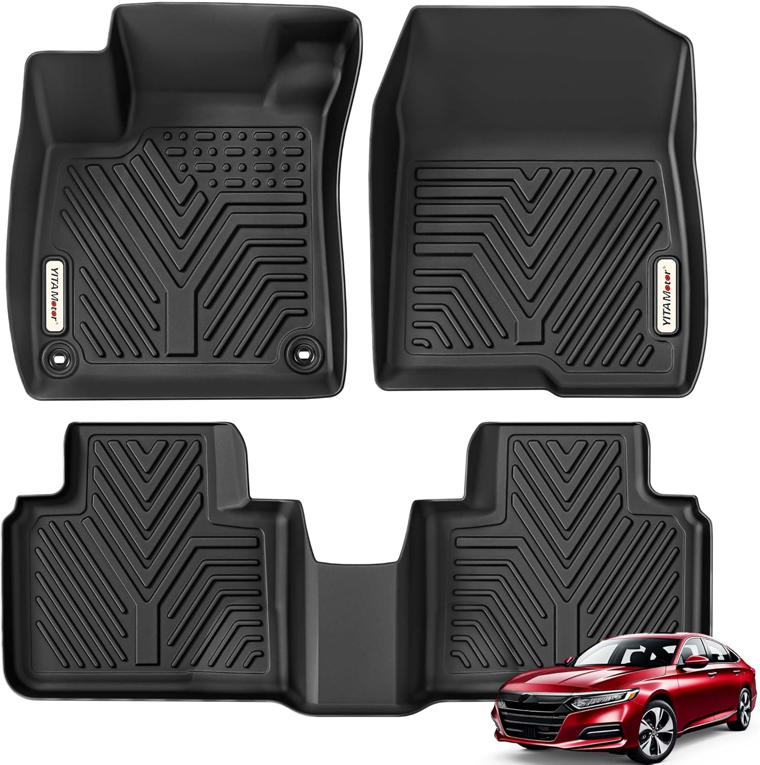 YITAMOTOR Floor Mats for 2018-2022 Honda Accord, Custom Fit TPE Liners