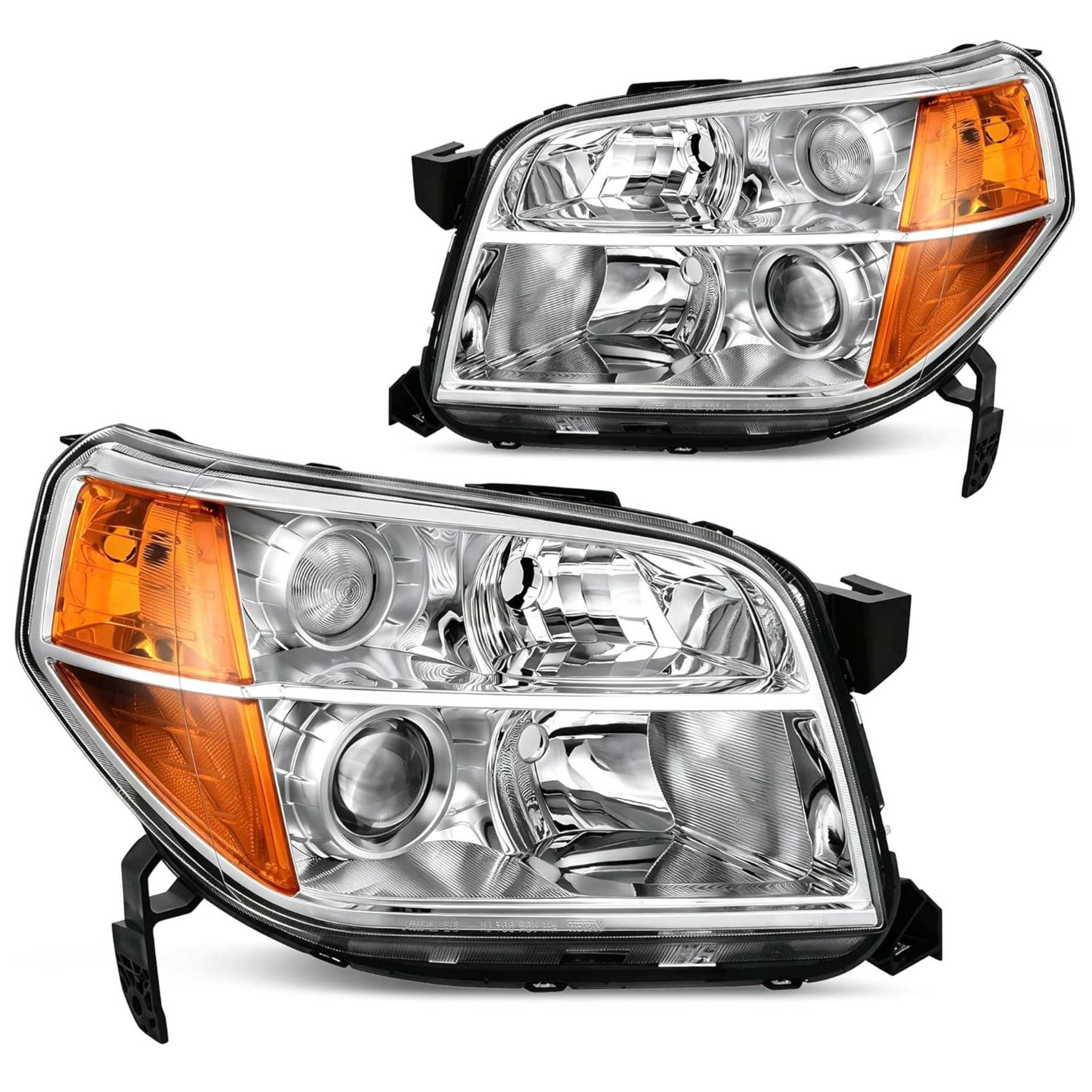 YITAMOTOR Headlights Assembly Pair for 2006 2007 2008 Honda Pilot | Driver & Passenger Side, Chrome Housing, Amber Reflector-image-OE-YTLLHL-0060