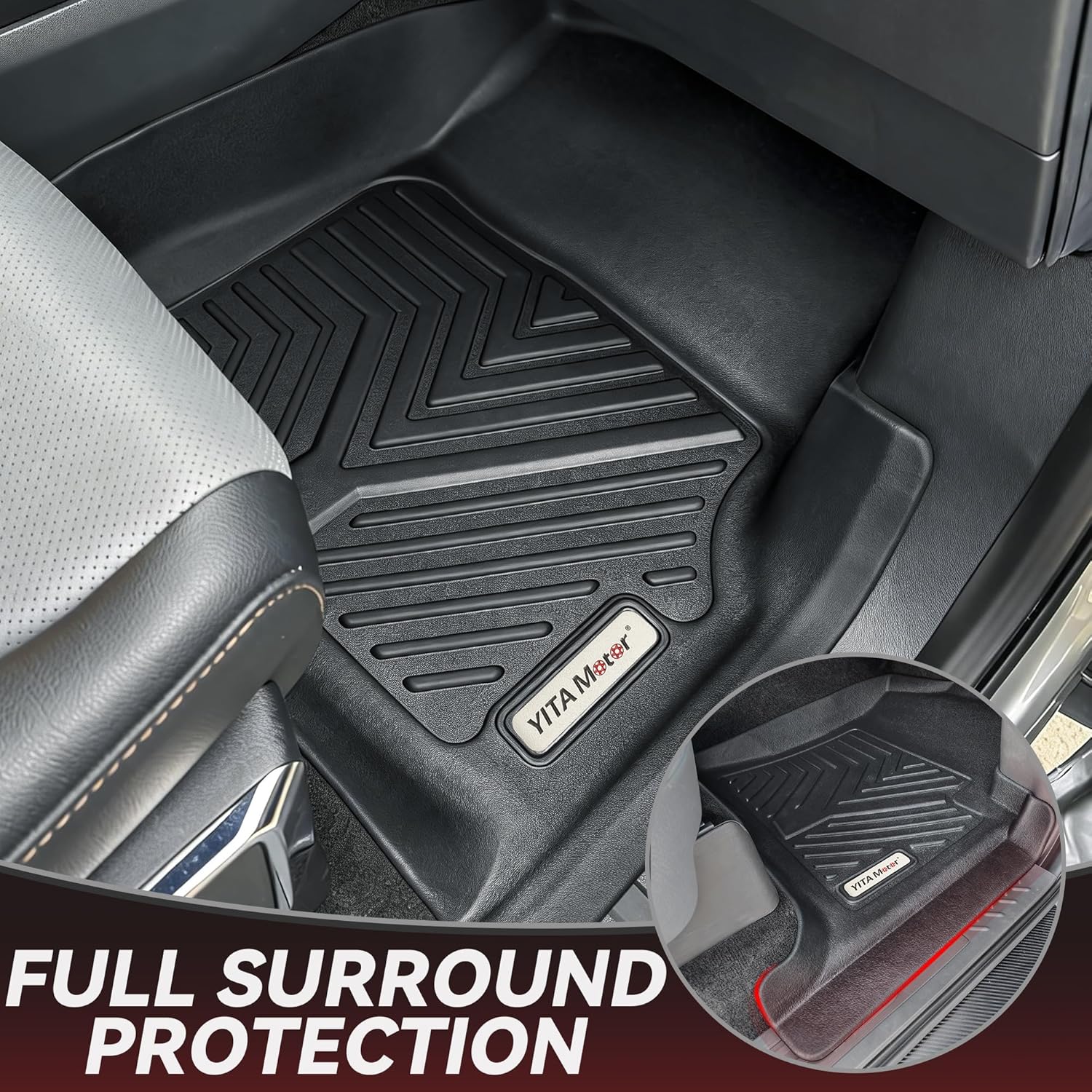 Side view of YITAMOTOR TPE All-Weather Floor Mats Set for 2024-2026 Chevrolet Trax (ACTIV/LS/LT/RS) | Includes Cargo Liner