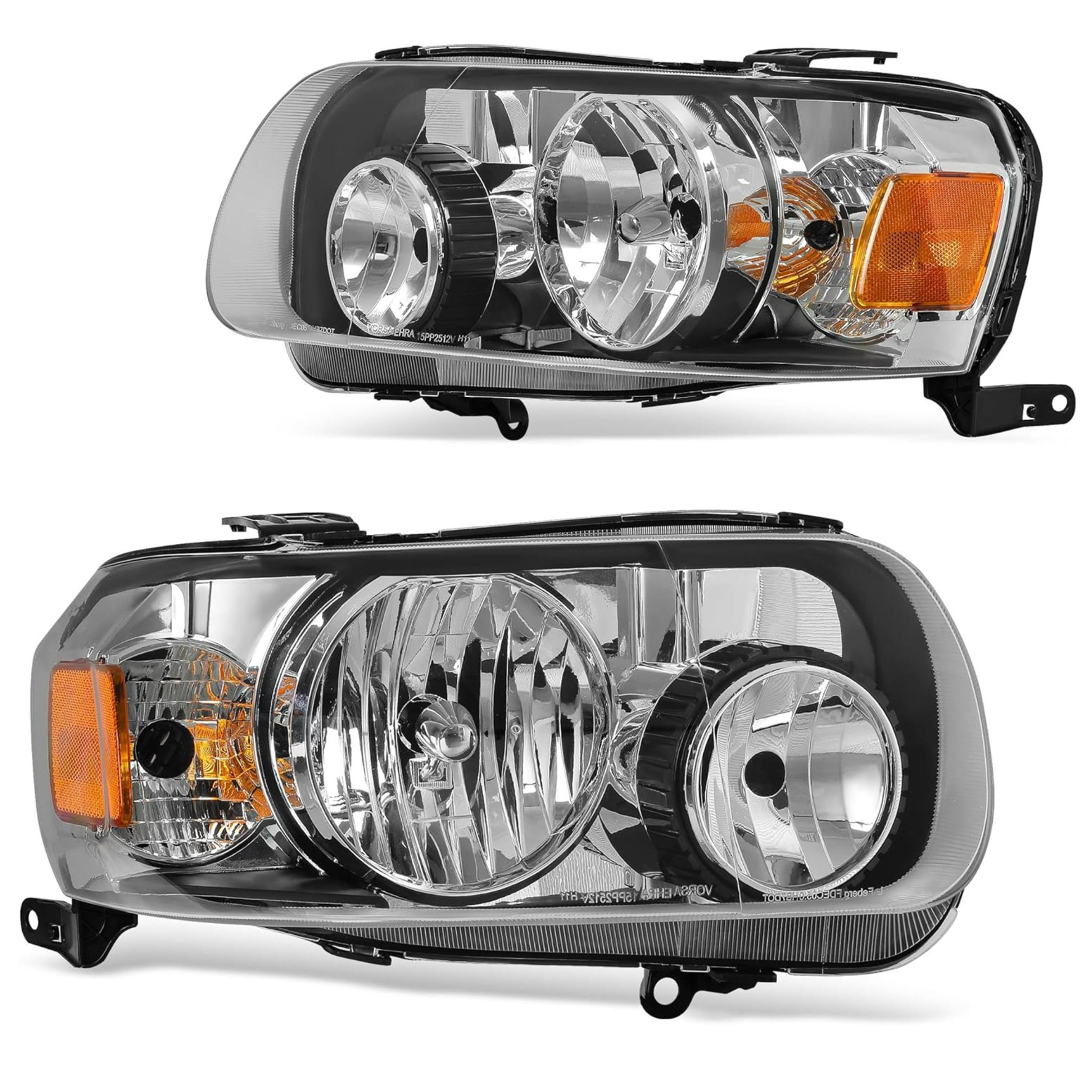YITAMOTOR Headlights Assembly for 2005 2006 2007 Ford Escape | Black Housing, Amber Reflector, Clear Lens-image-OE-YTLLHL-0104
