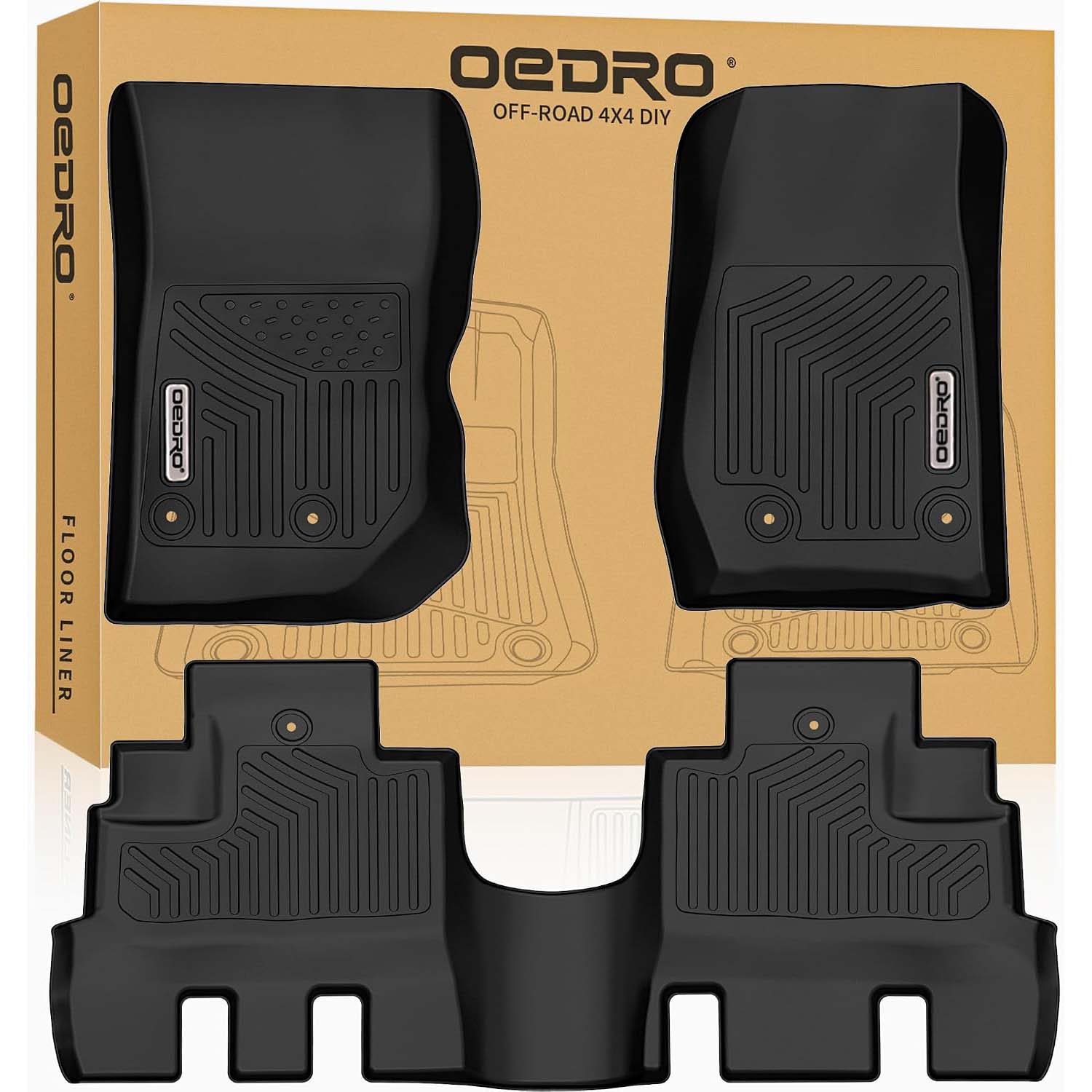 OEDRO Floor Mats Fit for 2014-2018 Jeep Wrangler JK Unlimited JKU 4 Door (Not for 2 Door and JL Models)
