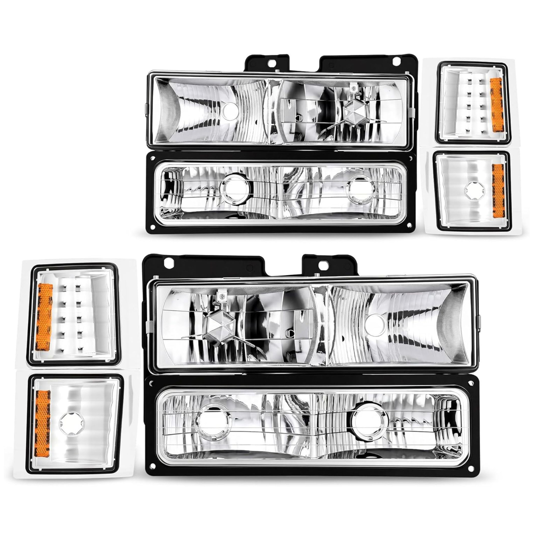 Headlight Assembly for 1988–1993 Chevy C/K & GMC Sierra | Chrome Housing | YITAMOTOR